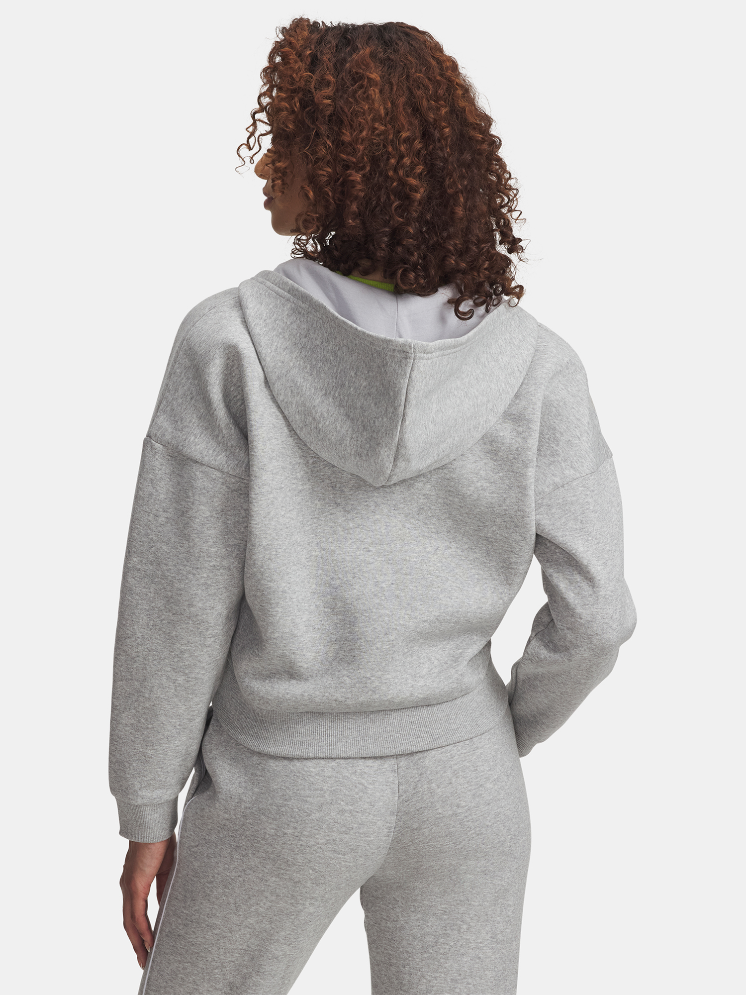 Under Armour Rival Flc Piped HZ Hoodie-GRY - Women's Sweatshirt