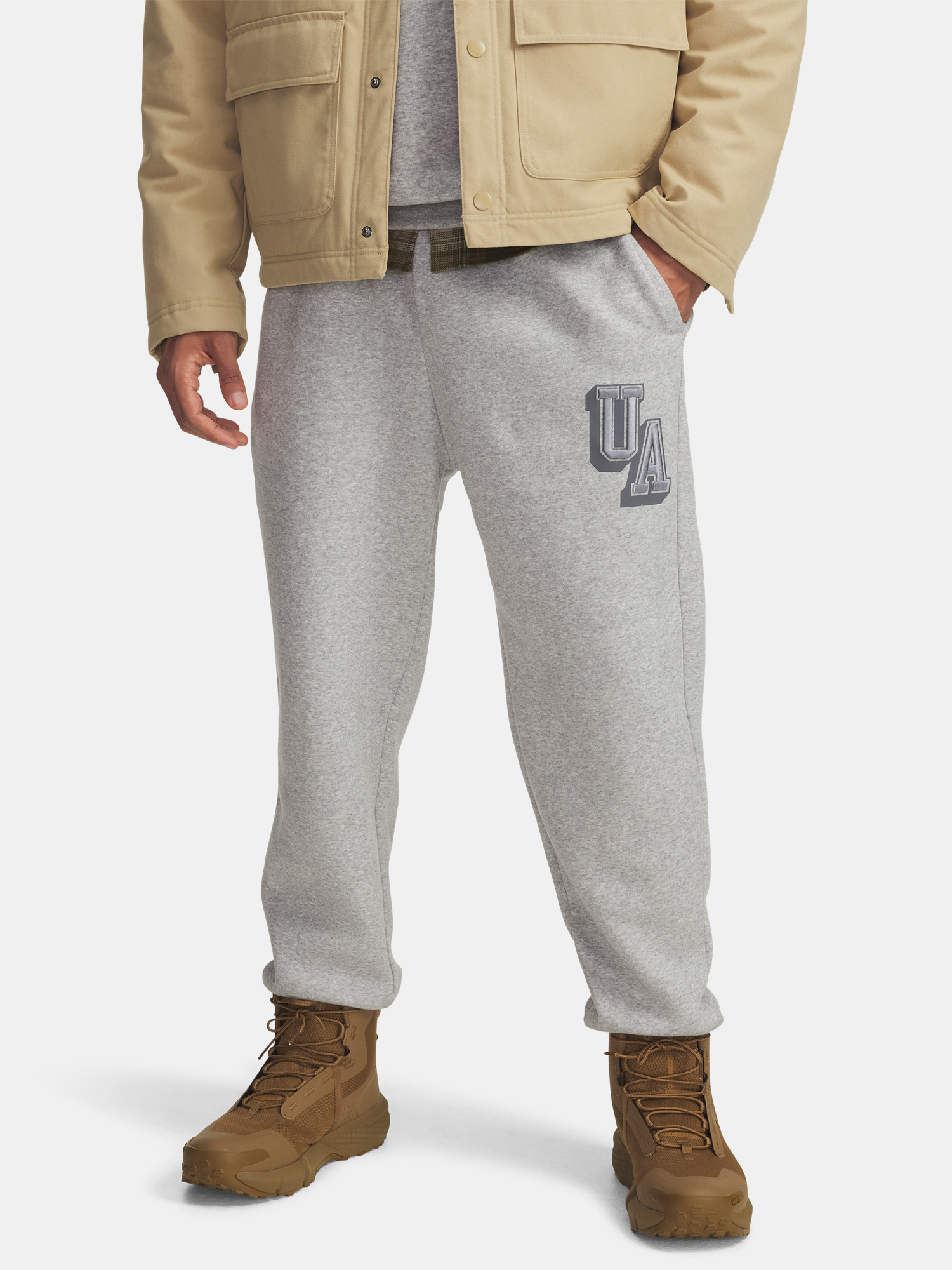 Under Armour UA Icon Flc Graphic Jgr-GRY Mens Sweatpants - Mens