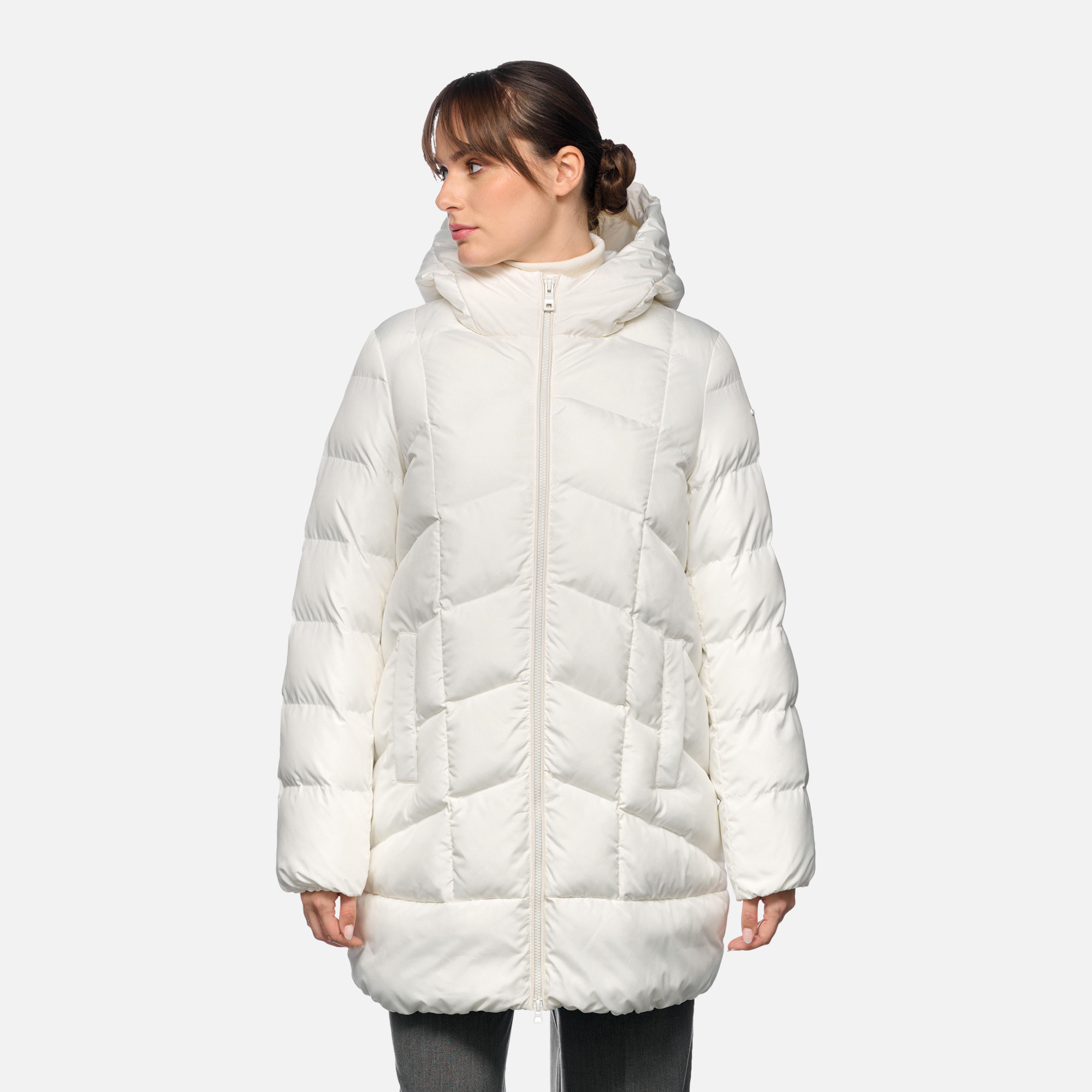 Cream women's jacket Geox Anylla - Women's