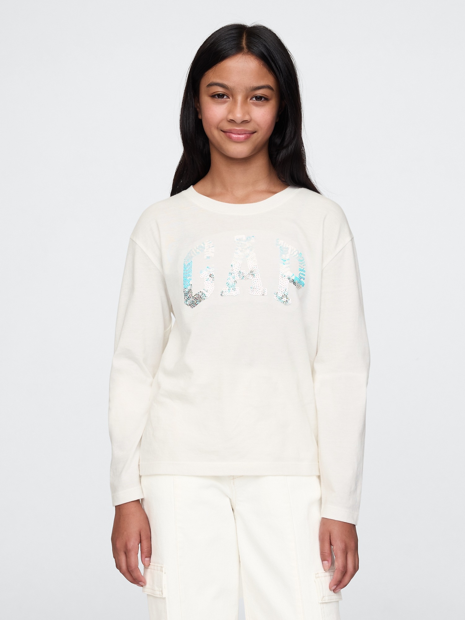 GAP Childrens T-shirt with sequin logo - Girls