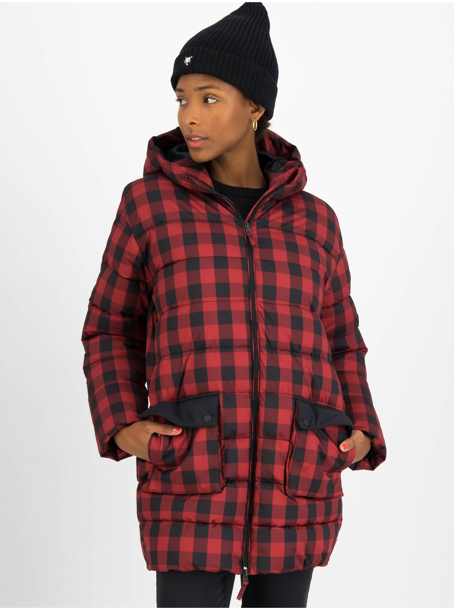 Black-red Plaid Quilted Jacket Blutsgeschwister - Women