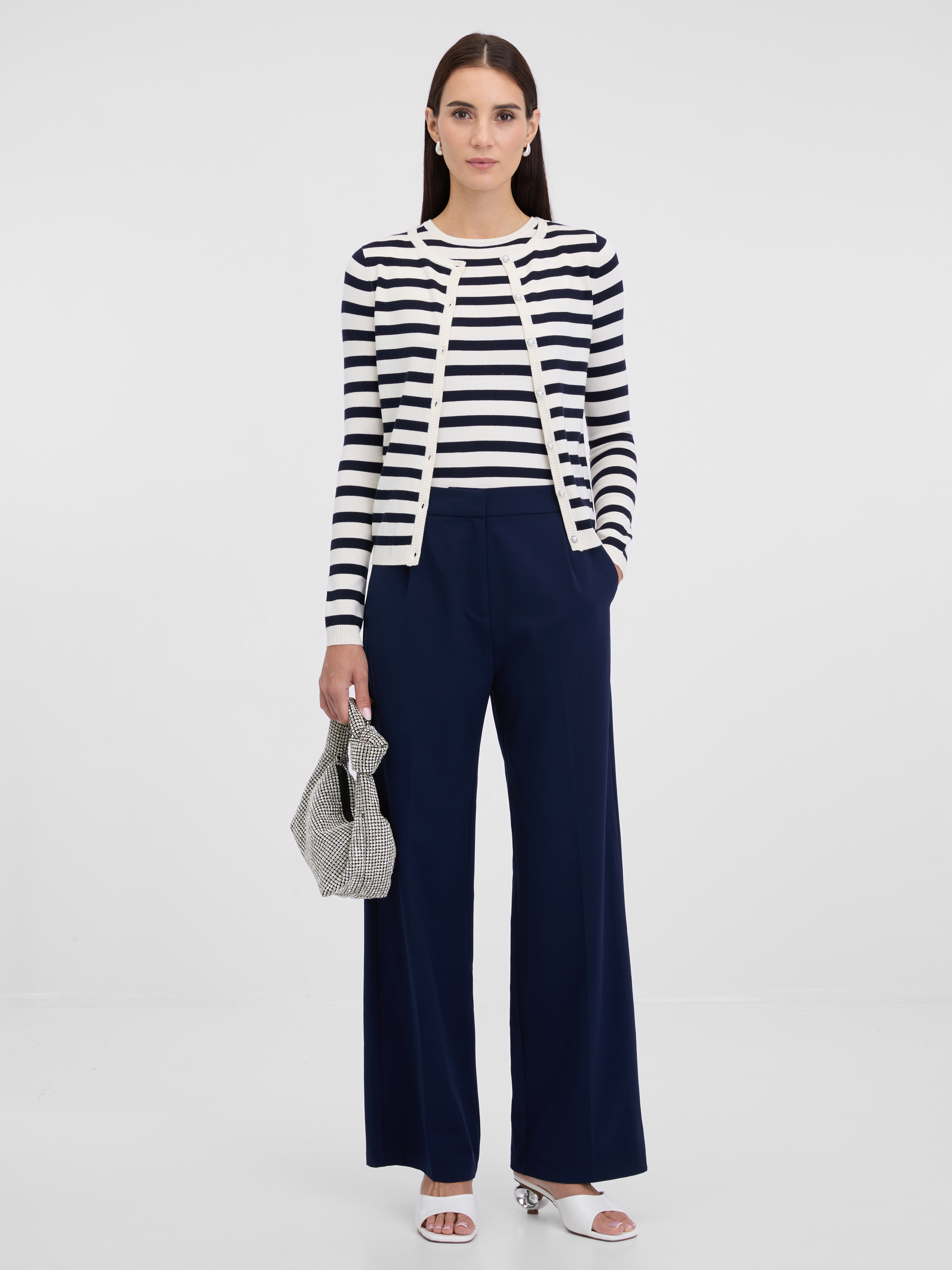 Tmavě modré dámské kalhoty ORSAY