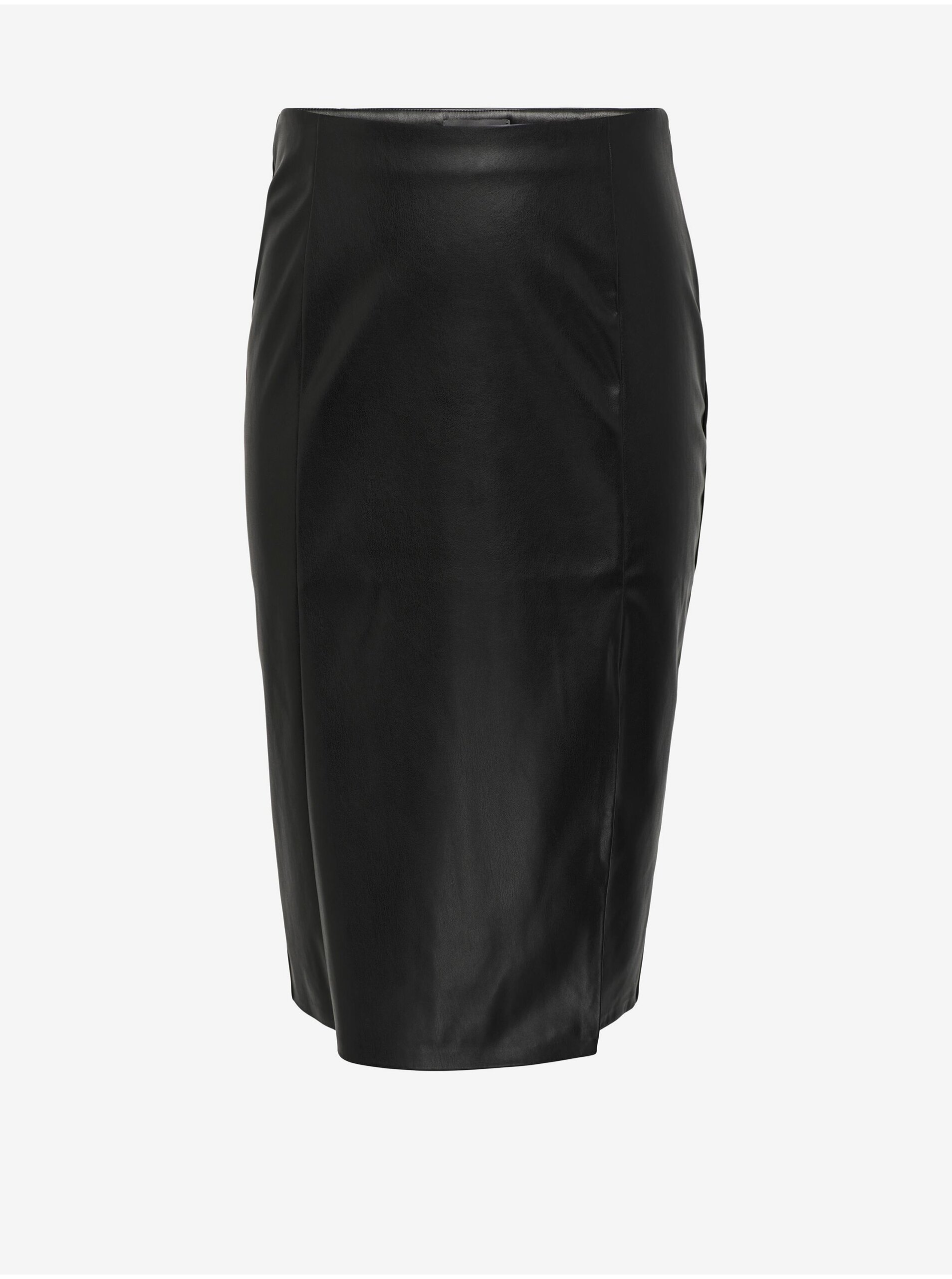 Levně Černá dámská pouzdrová koženková sukně ONLY CARMAKOMA Mia - Dámské