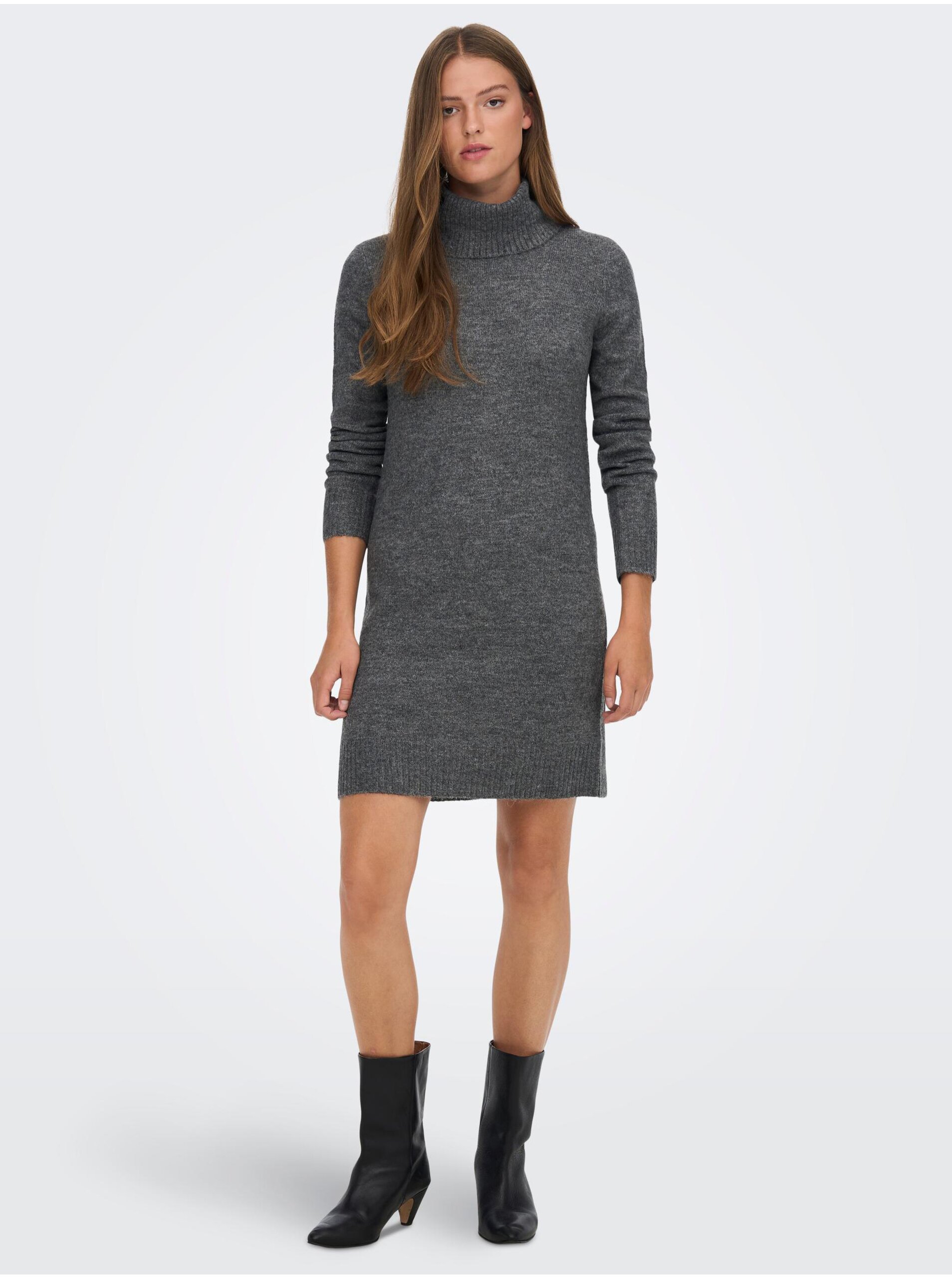 Grey women's striped sweater dress JDY Elanor - Women's