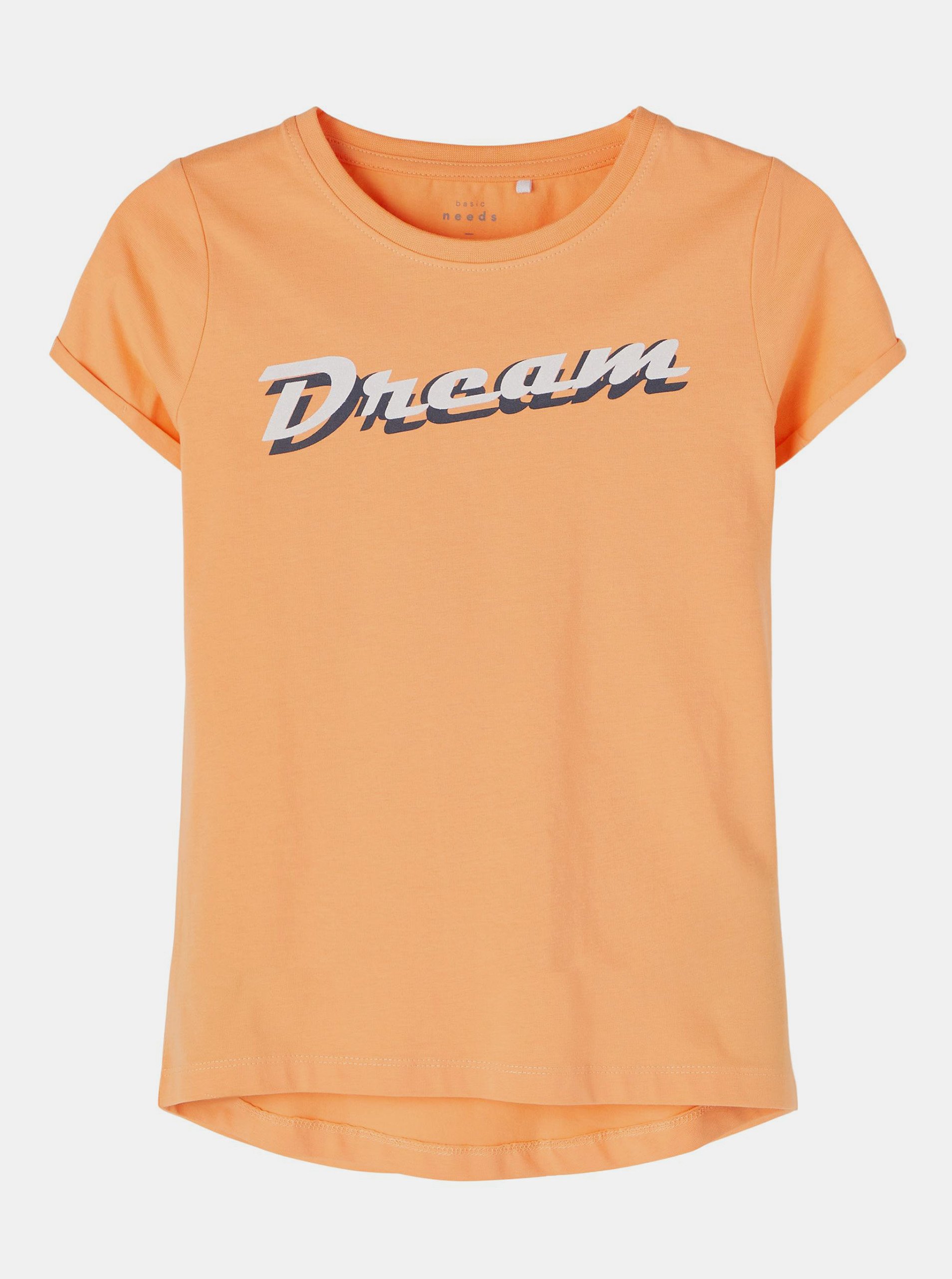 Orange girly T-shirt with print name it Vix - unisex