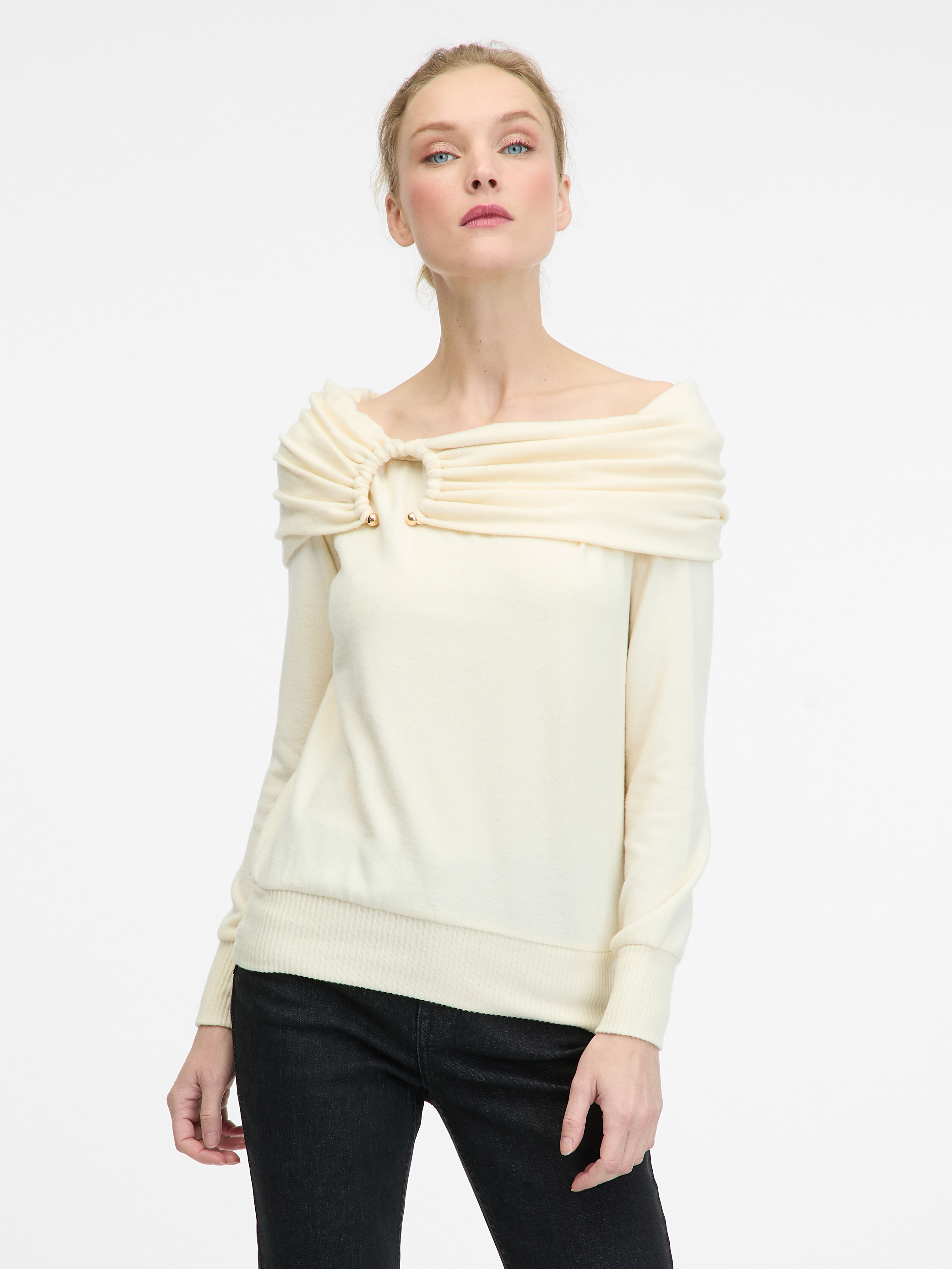Cream womens long-sleeved T-shirt ORSAY - Womens