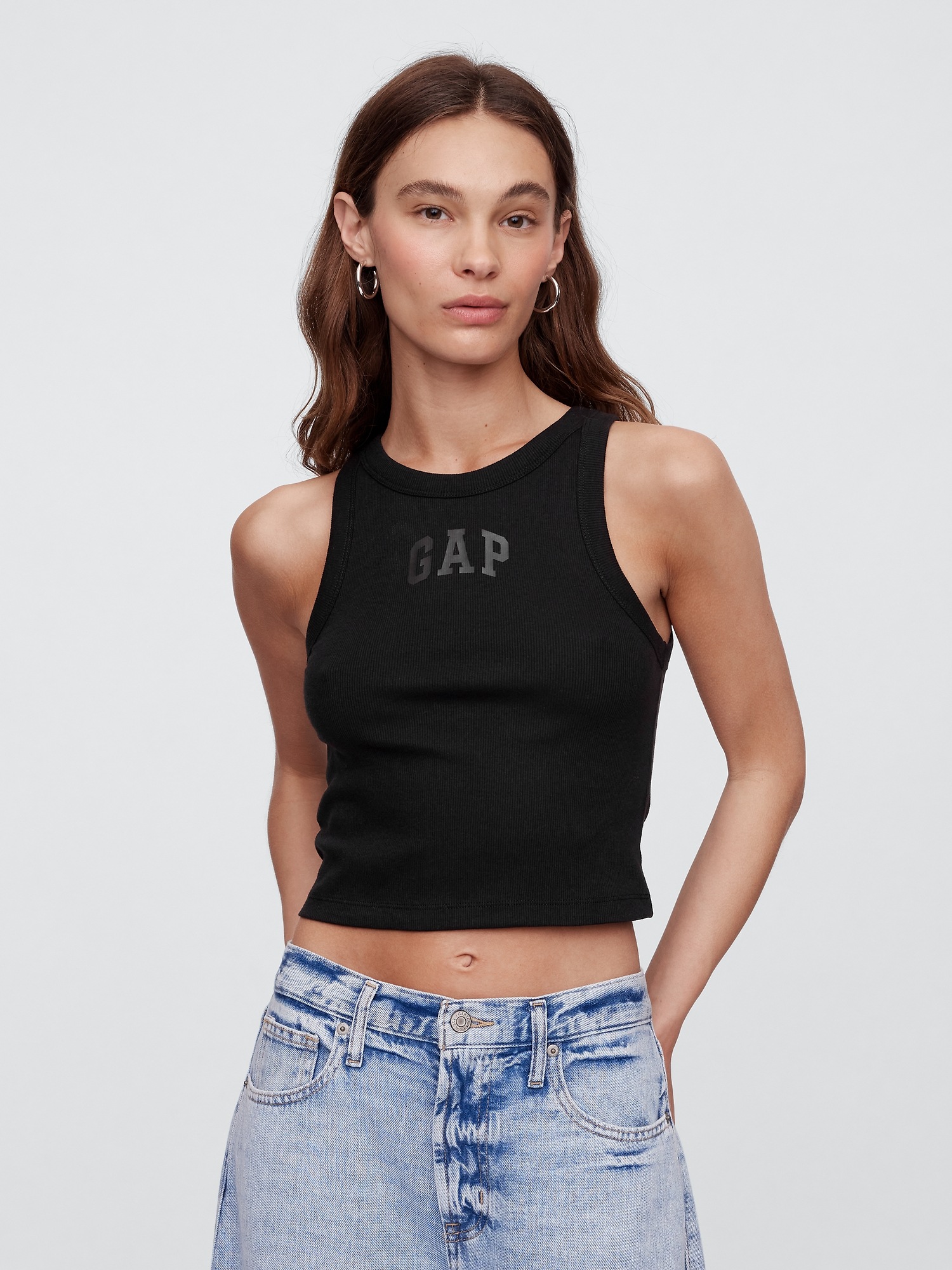 GAP Ribbed tank top with logo - Womens