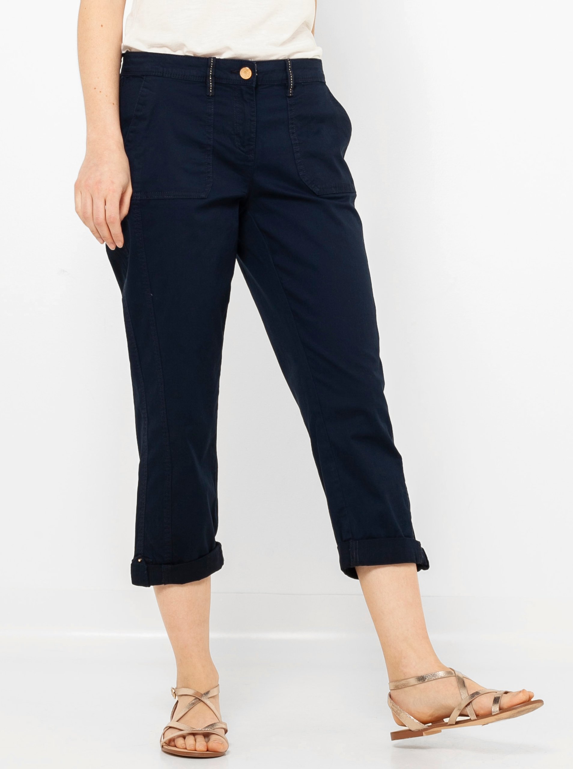 Dark blue 3/4 trousers CAMAIEU - Ladies