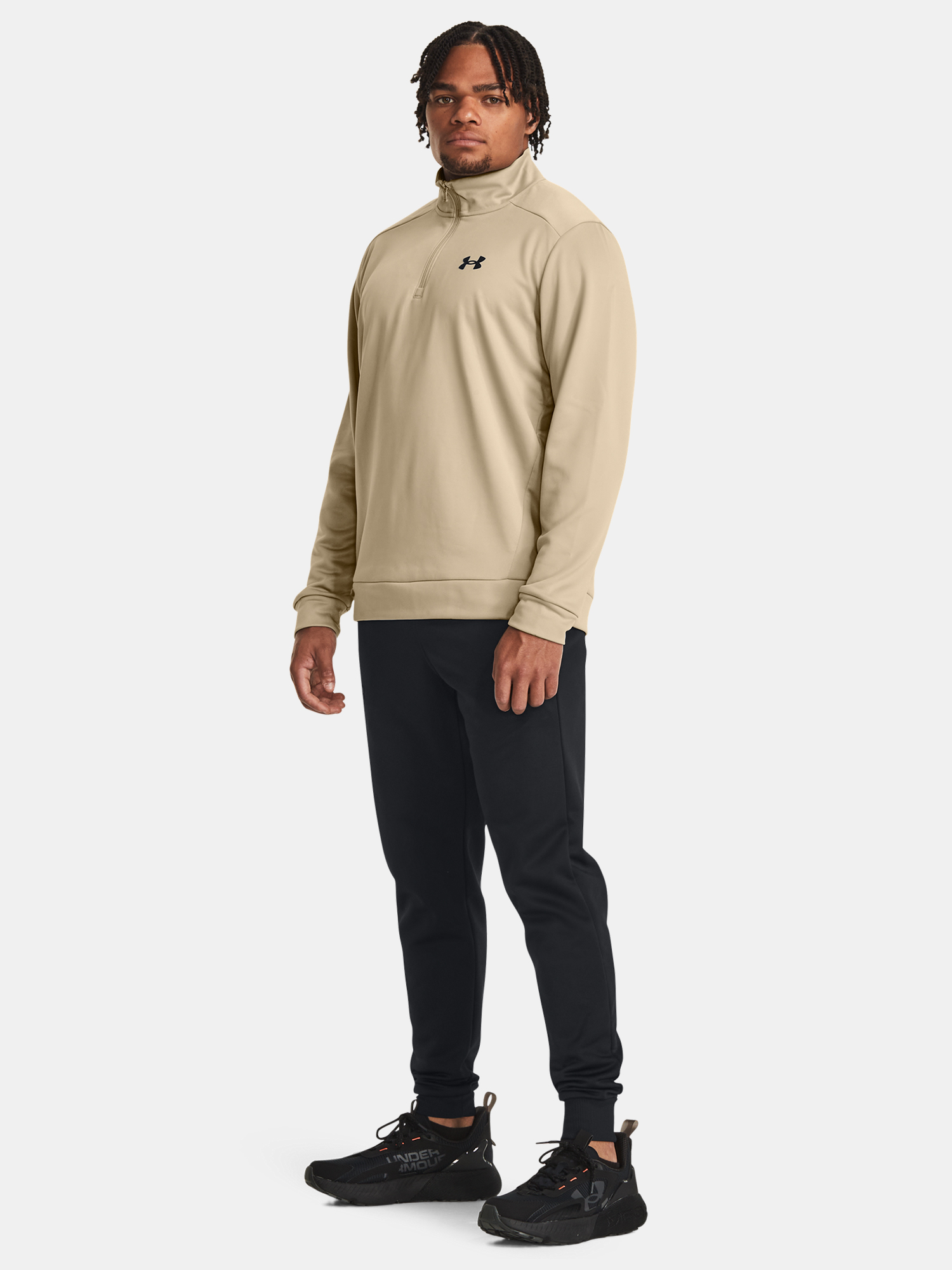Men's Under Armour UA Armour Fleece 1/4 Zip-BRN - Men's Sweatshirt