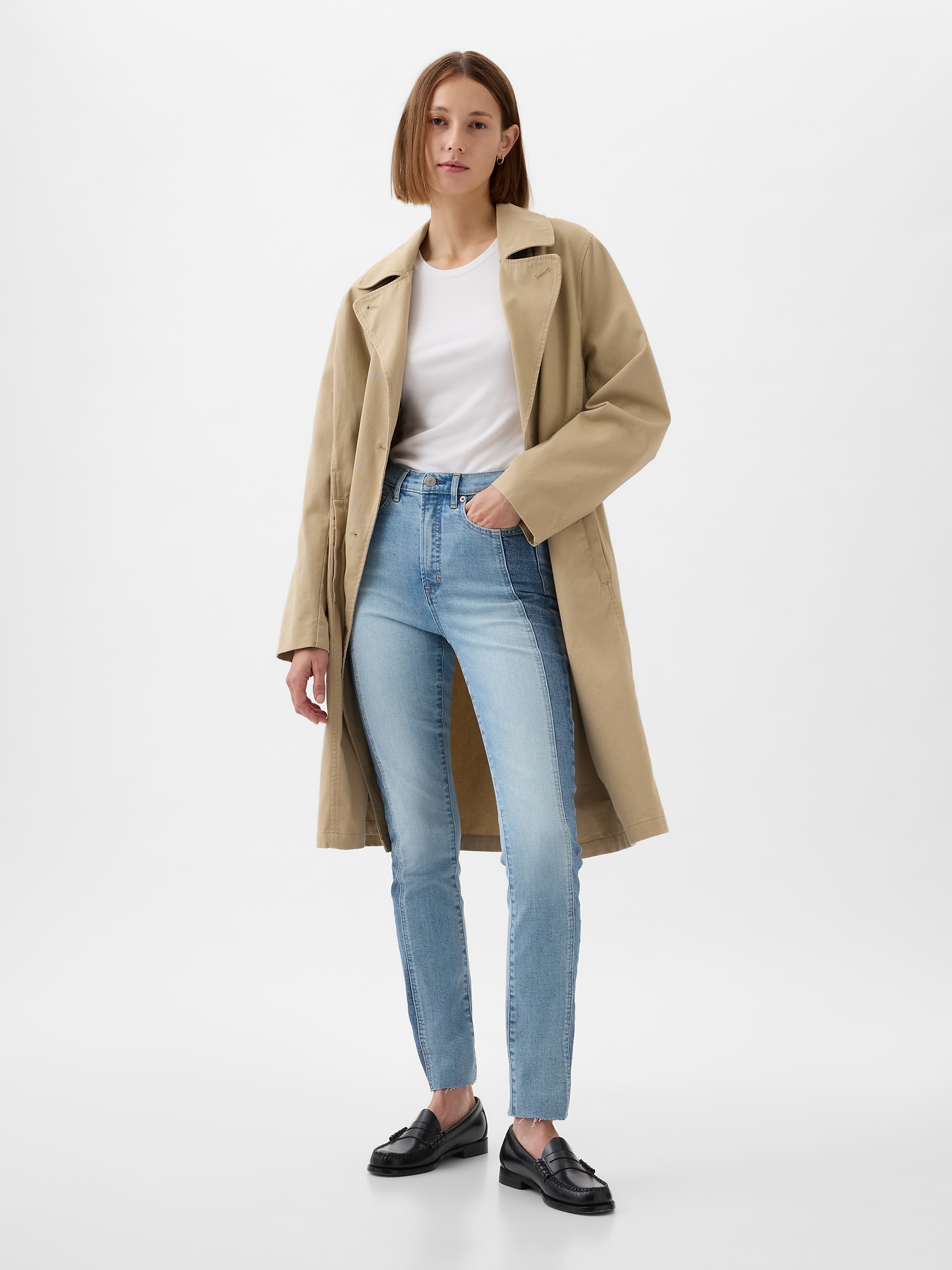 Винтидж слим дънки GAP с висока талия и пачуърк