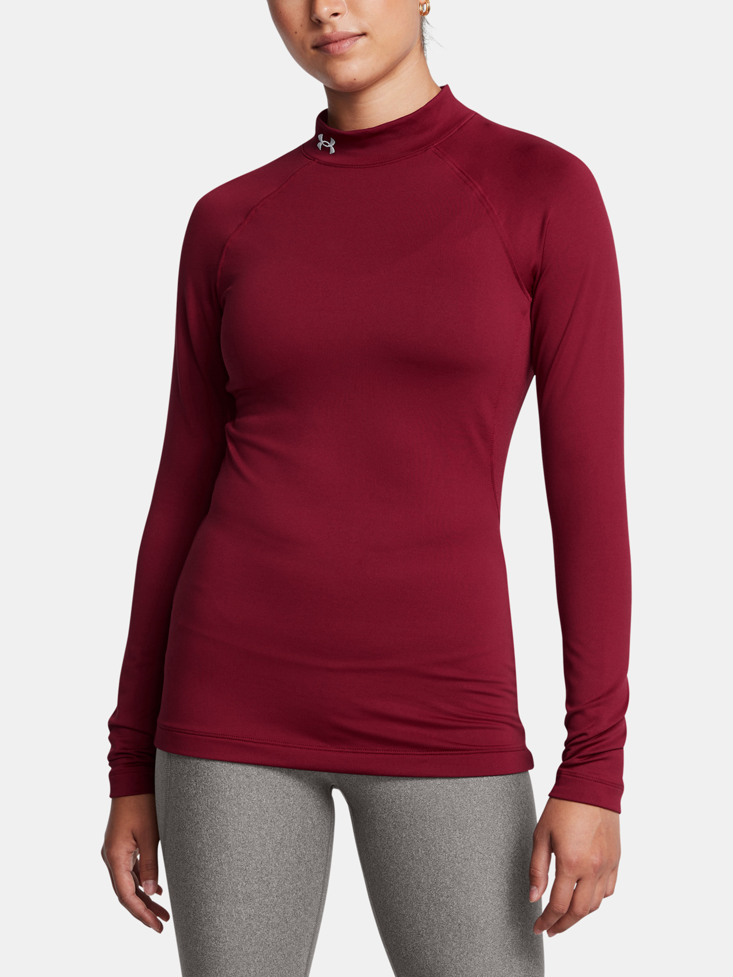 Dámské Tričko Under Armour UA CG Authentics Mockneck-RED - Dámské