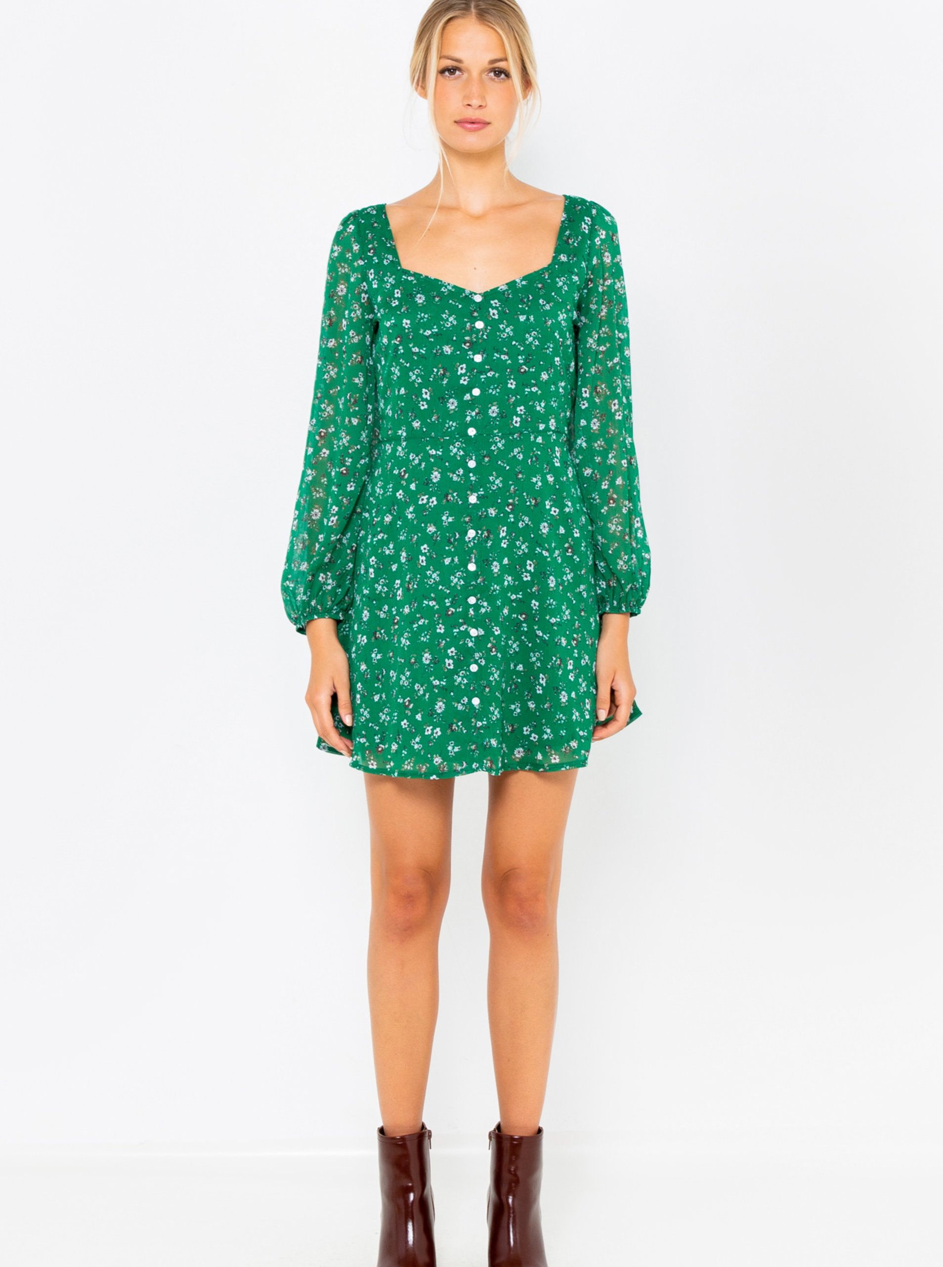 Rochie verde florala CAMAIEU - Femei