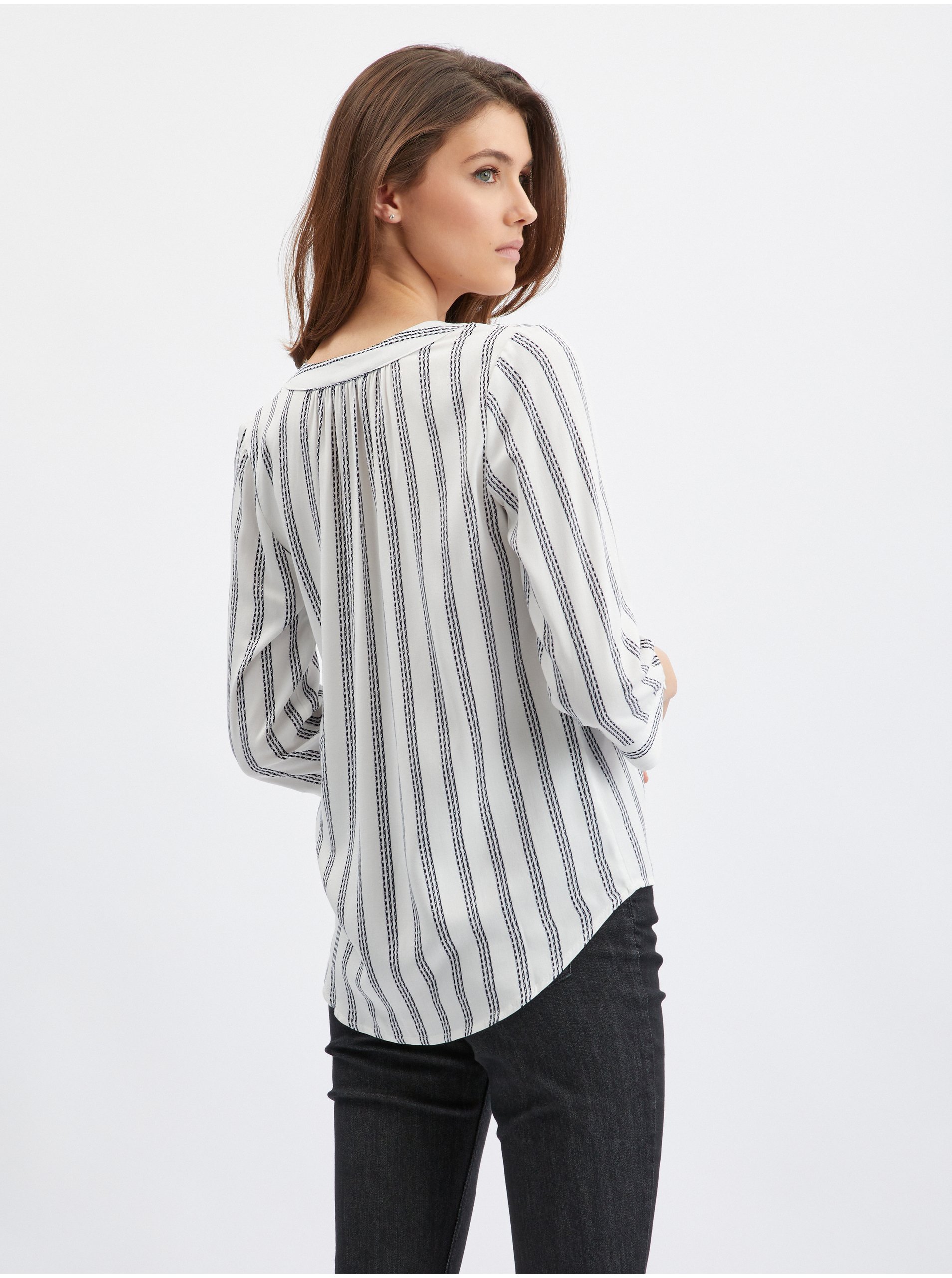 Orsay Grey-White Ladies Striped Blouse - Women