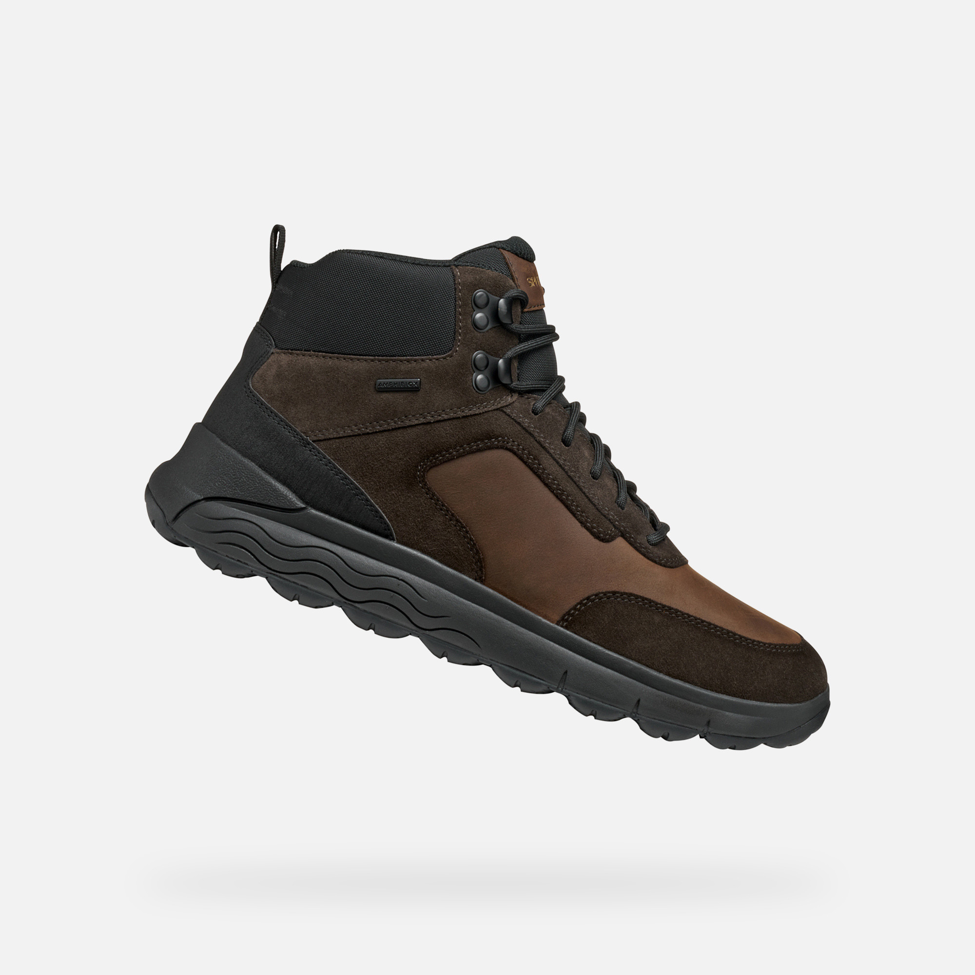 Dark Brown Mens Ankle Boots Geox Spherica 4X4 ABX - Mens