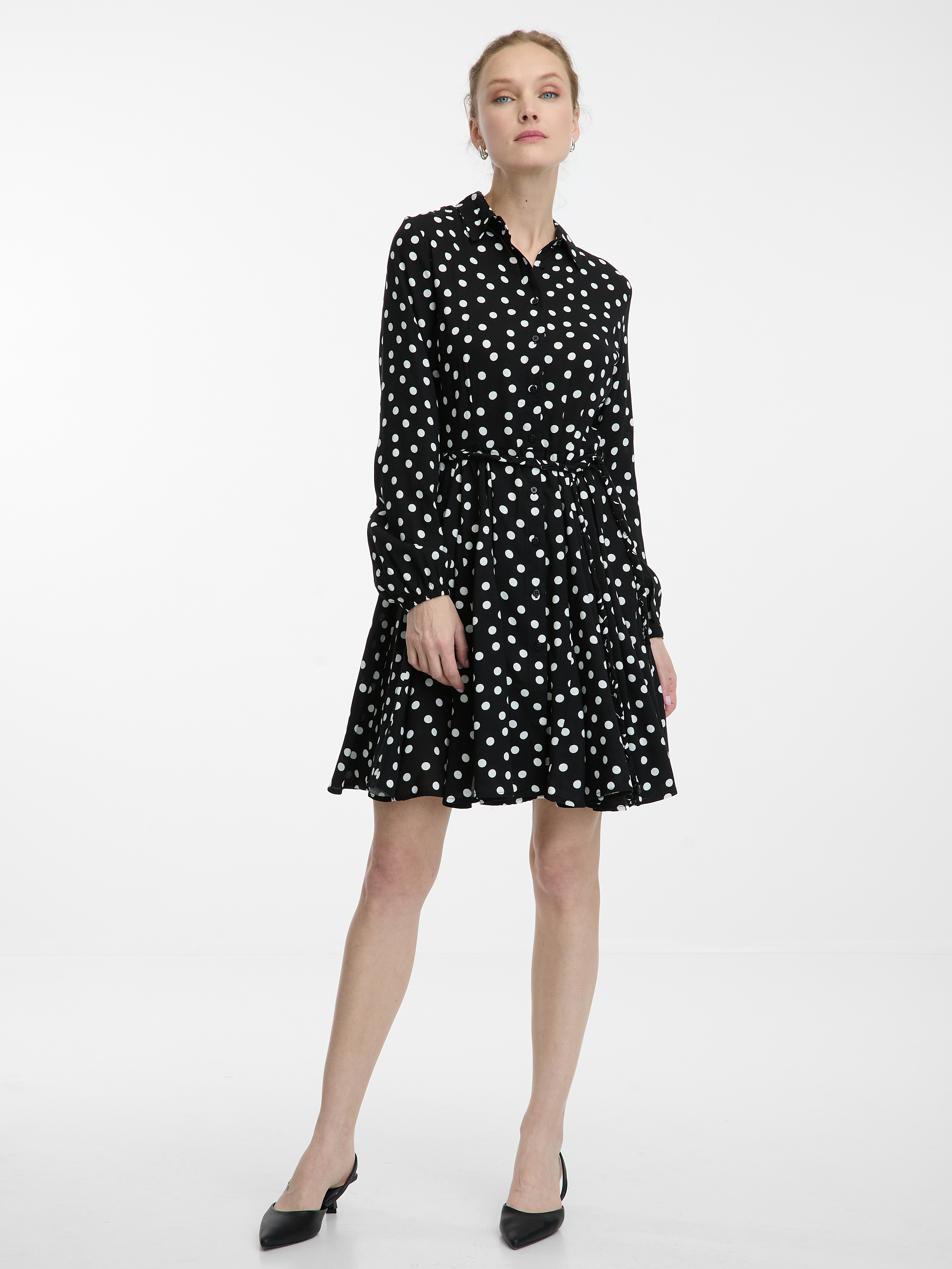 Black womens knee-length shirt dress ORSAY - Womens