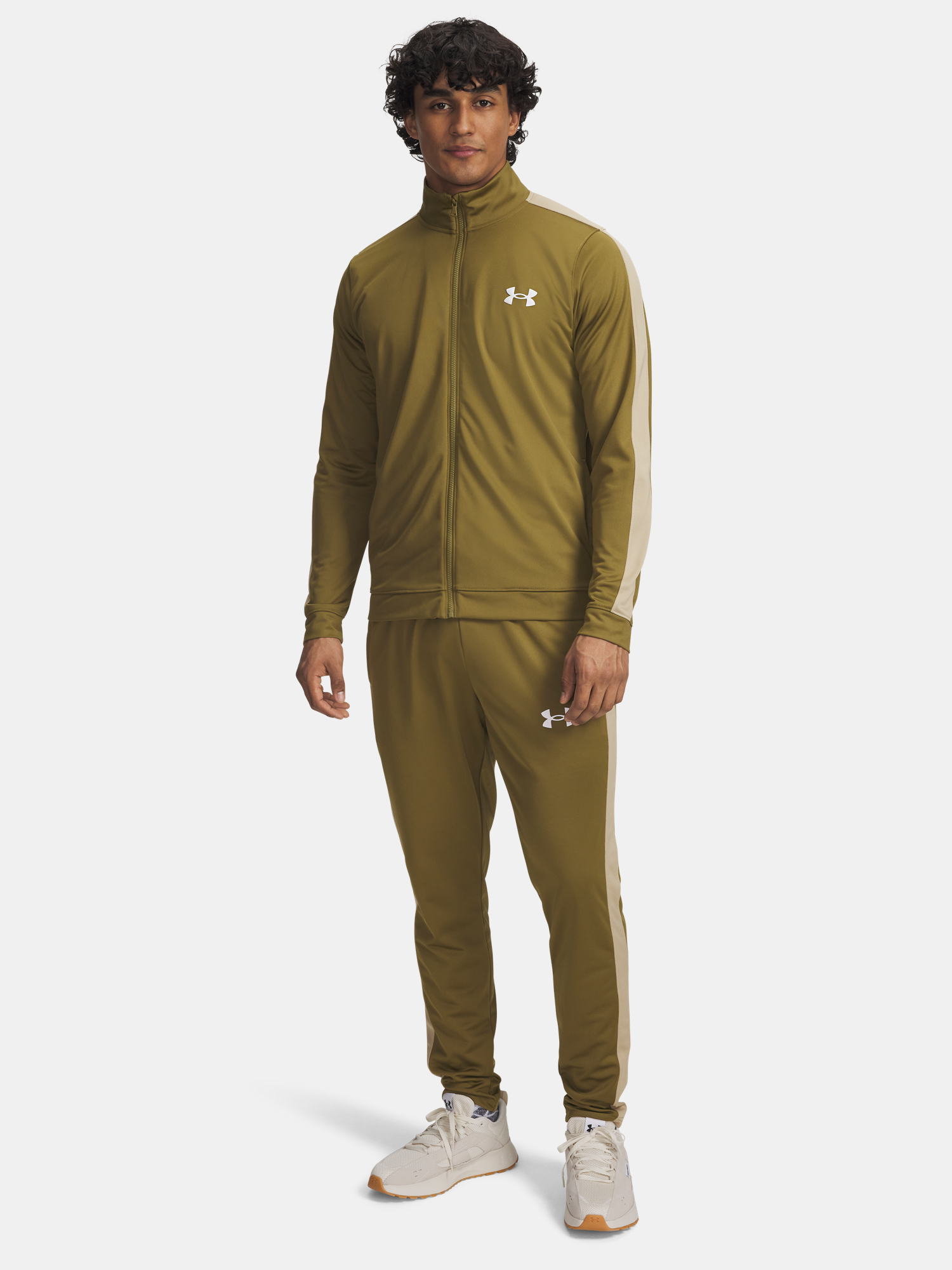 Mens Under Armour UA Rival Knit Track Suit-GRN - Mens