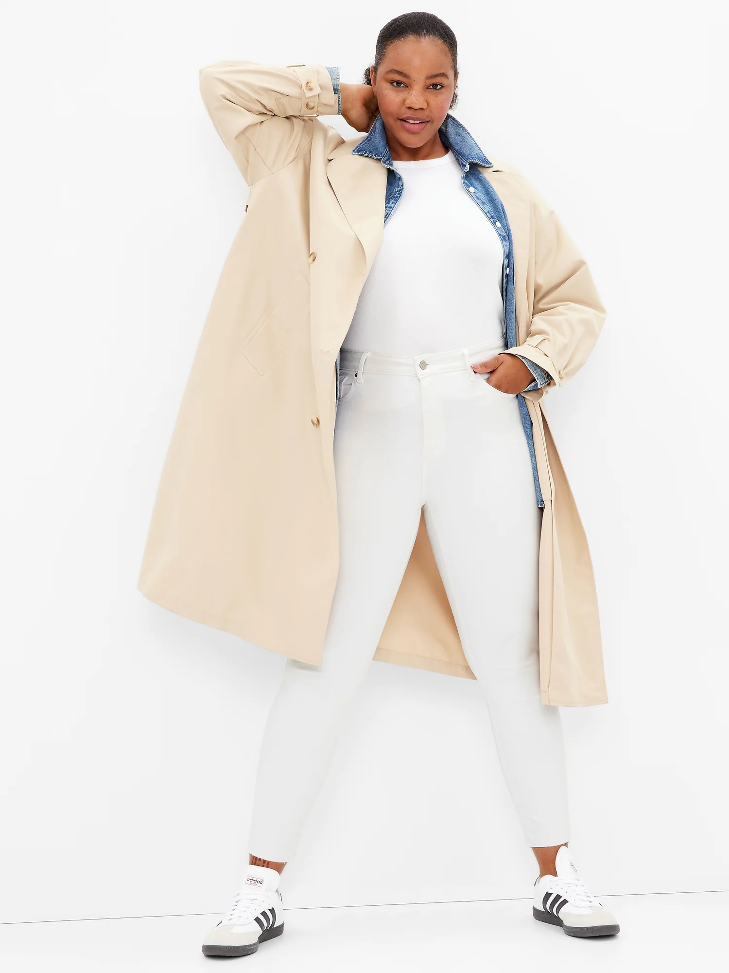 Marimi curvy pentru femei GAP - alb