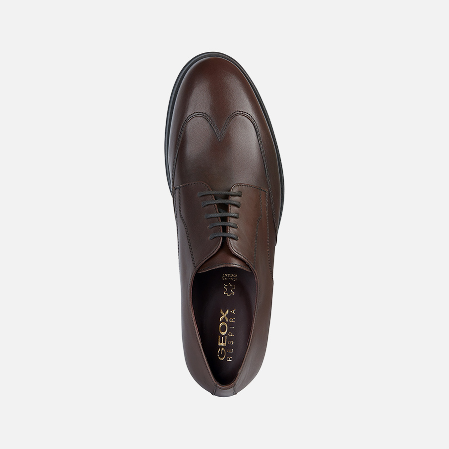Dark brown men&#039;s formal shoes Geox Decio - Men&#039;s