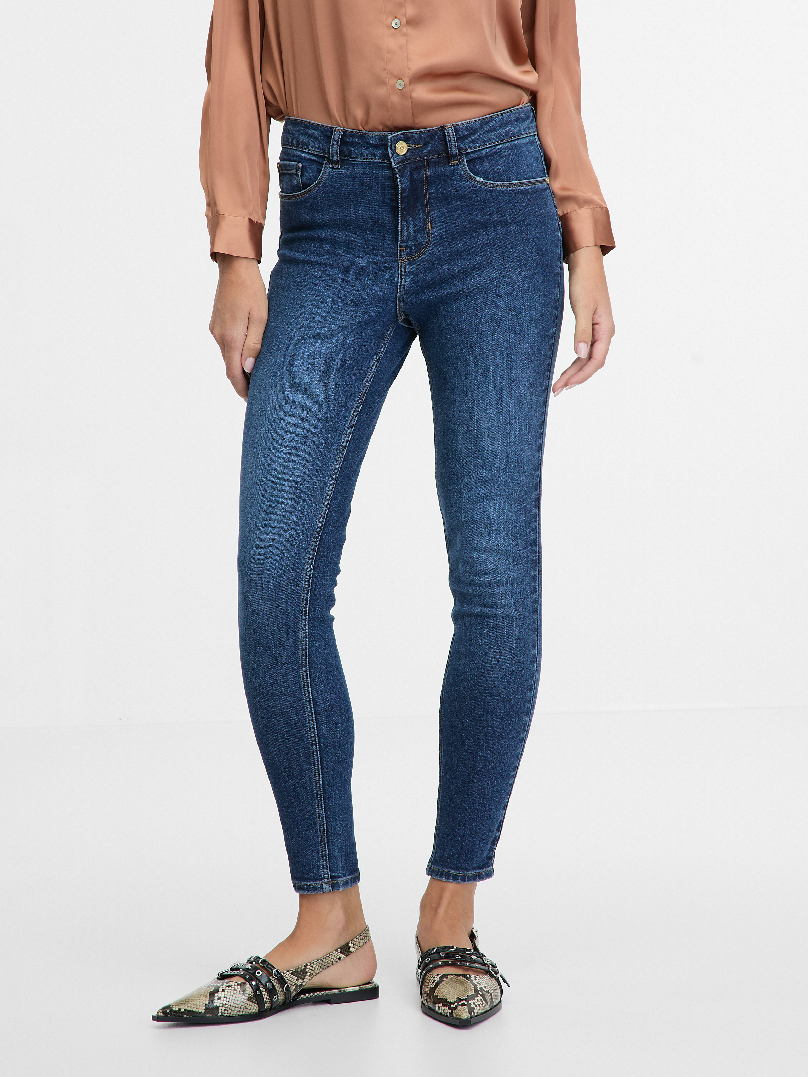 Orsay Tmavě modré dámské skinny fit džíny - Dámské