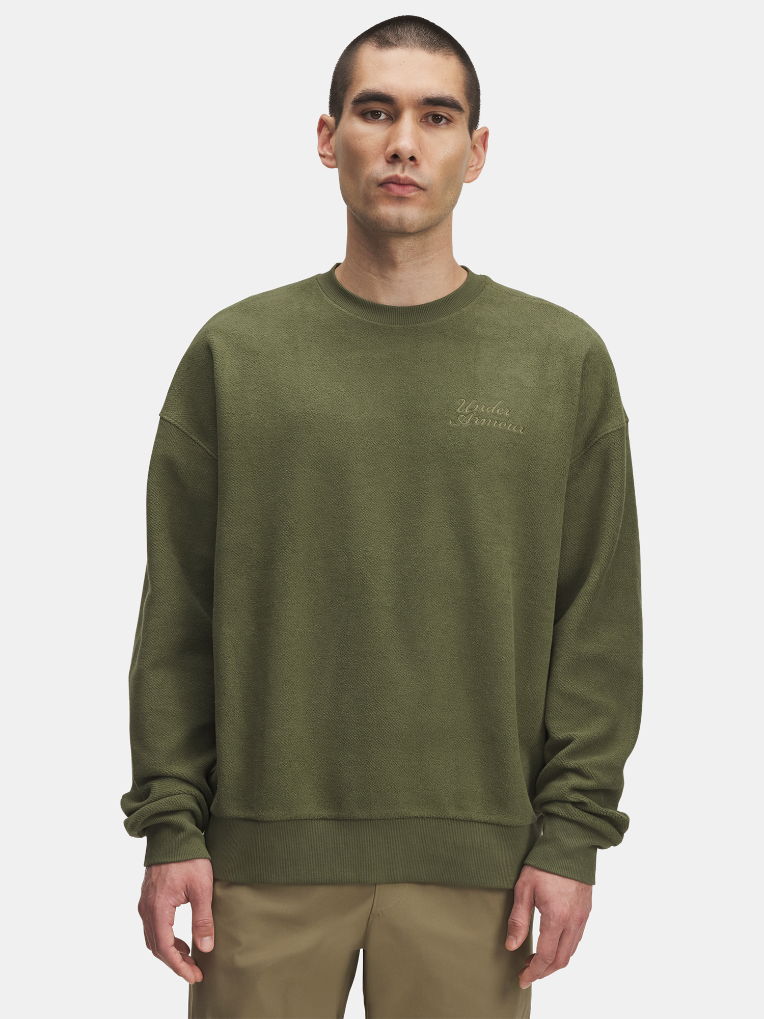 Men&#039;s sweatshirt Under Armour UA Icon Rev Terry Crew-GRN - Men&#039;s