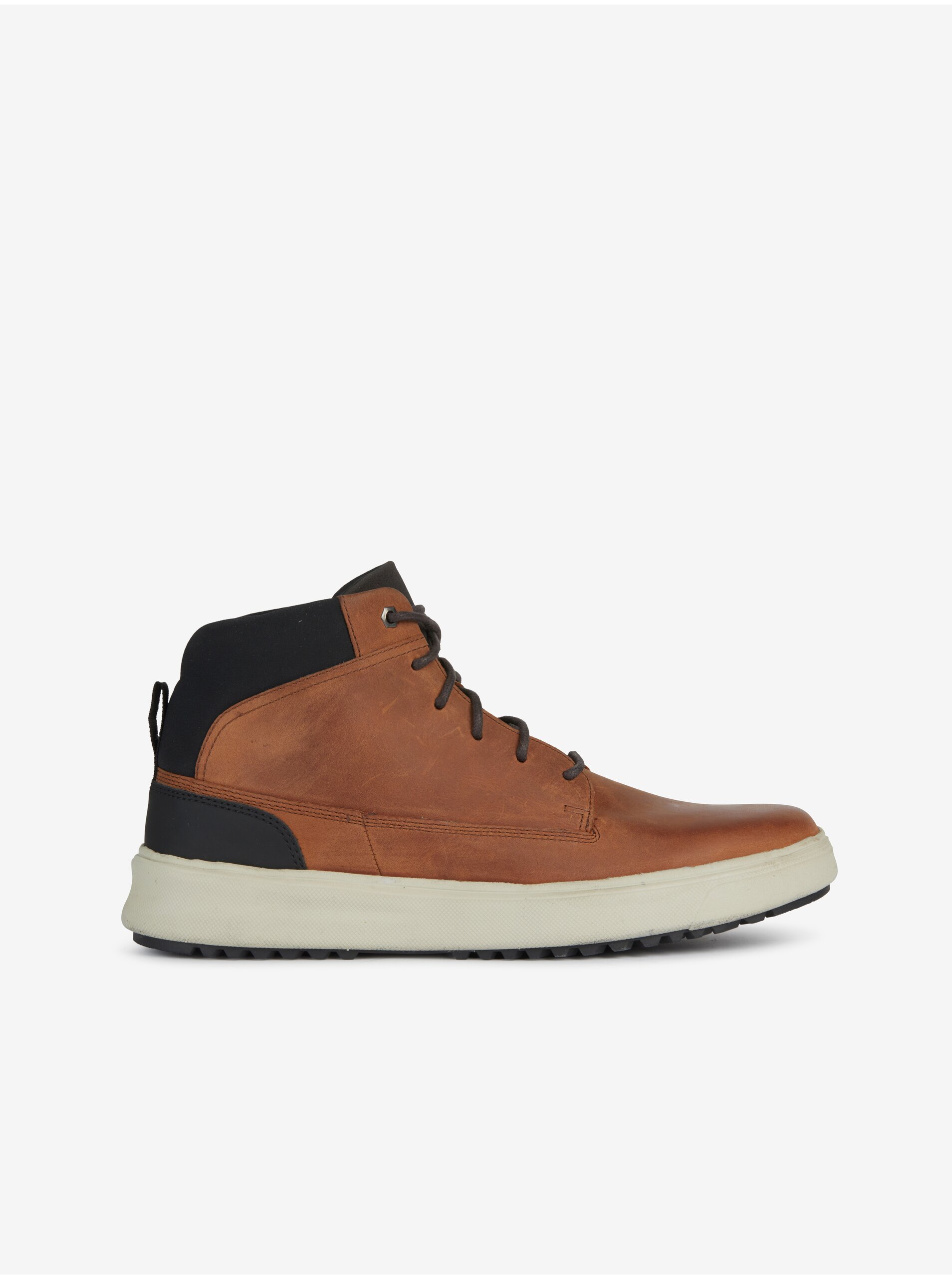 Brown Men's Leather Ankle Sneakers Geox Cervino - Men's
