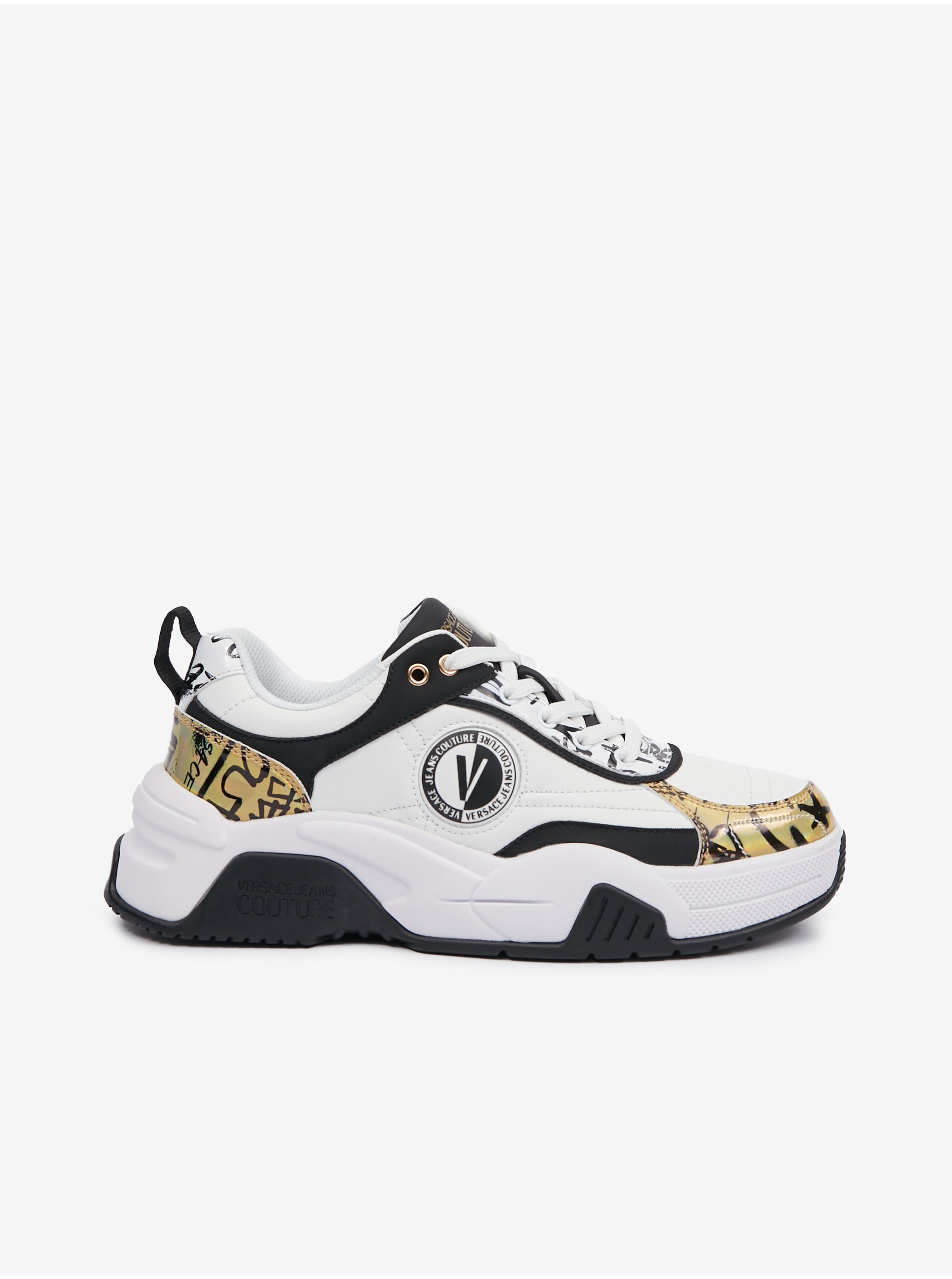Versace Jeans Couture Black and white men's sneakers with leather details Versace Jeans Coutur - Men's