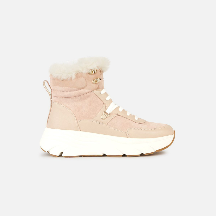 Pink womens sneakers Geox Diamanta - Womens