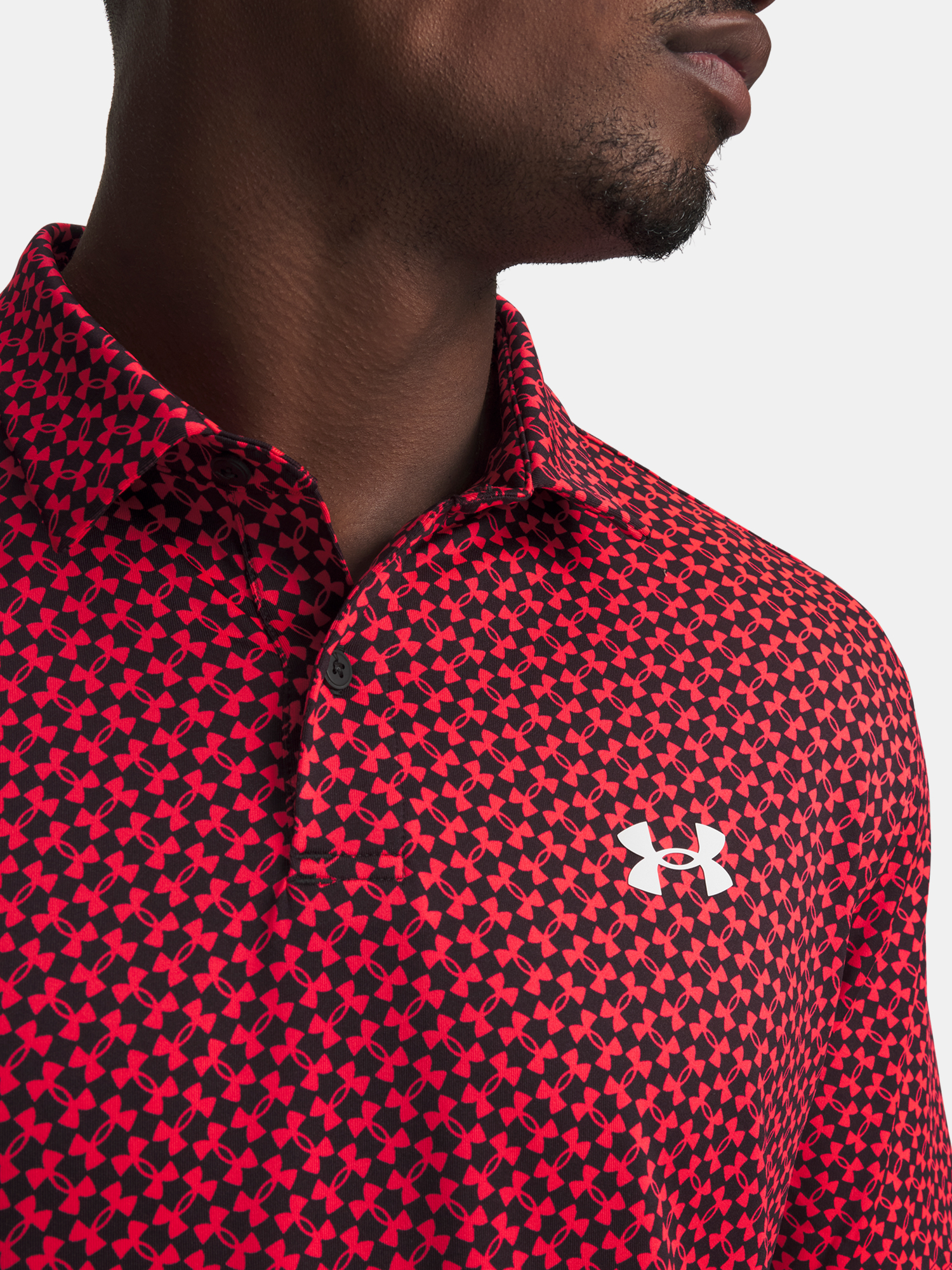 Men's Under Armour UA T2G Printed Polo-RED T-Shirt - Men's