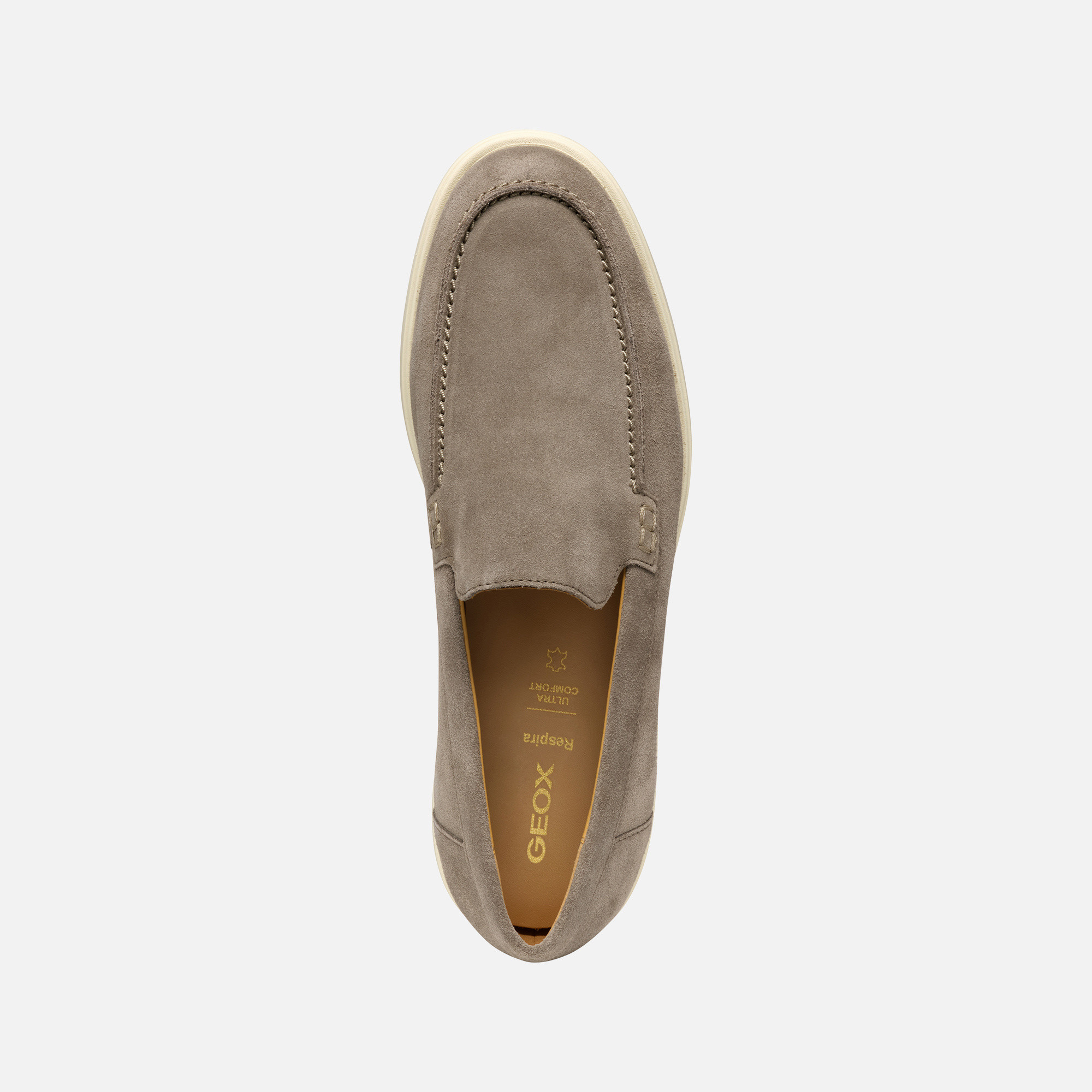 Light grey men's moccasins Geox Spherica EC17 - Men's