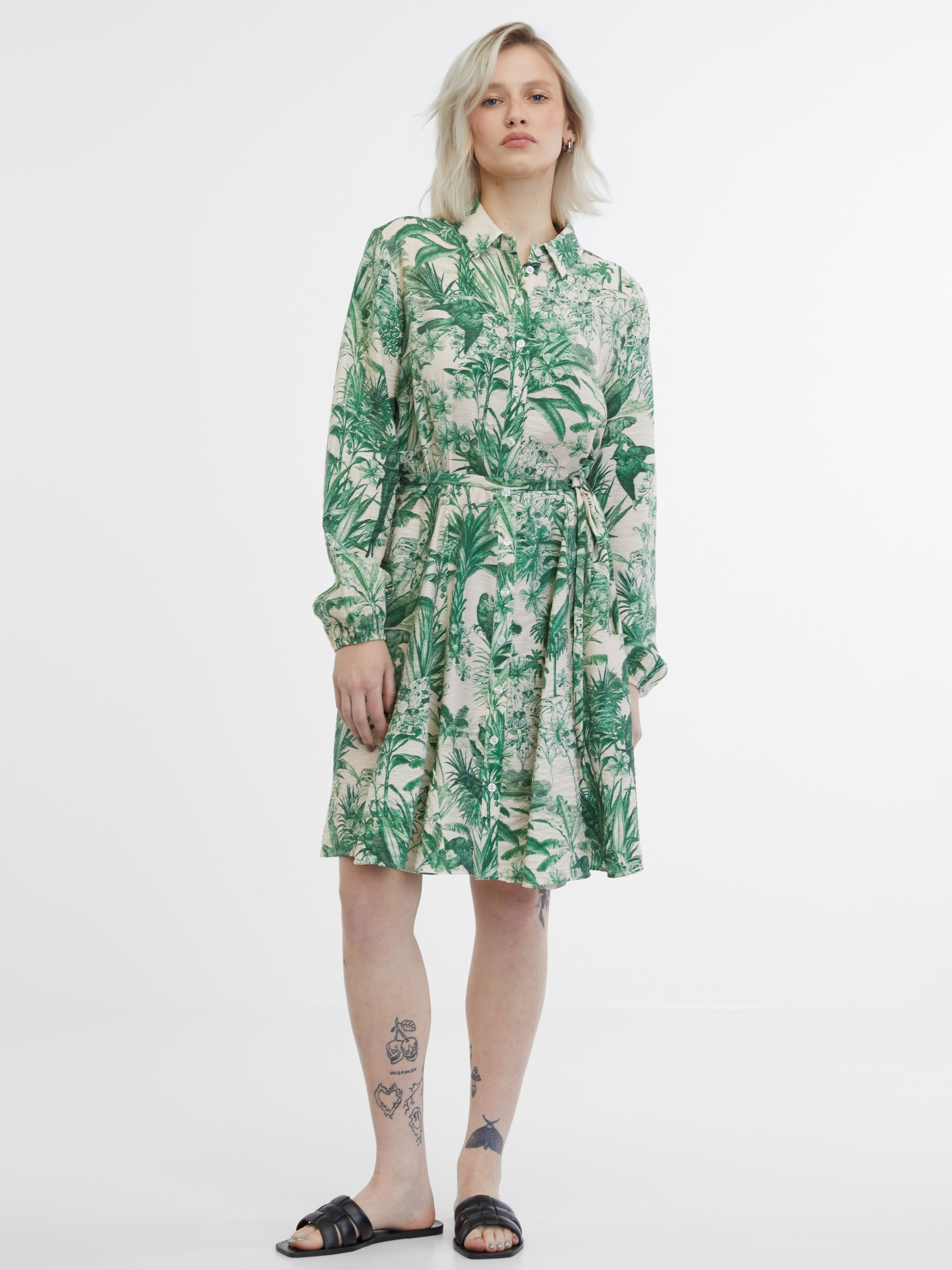 Green-beige women's shirt dress ORSAY - Women's