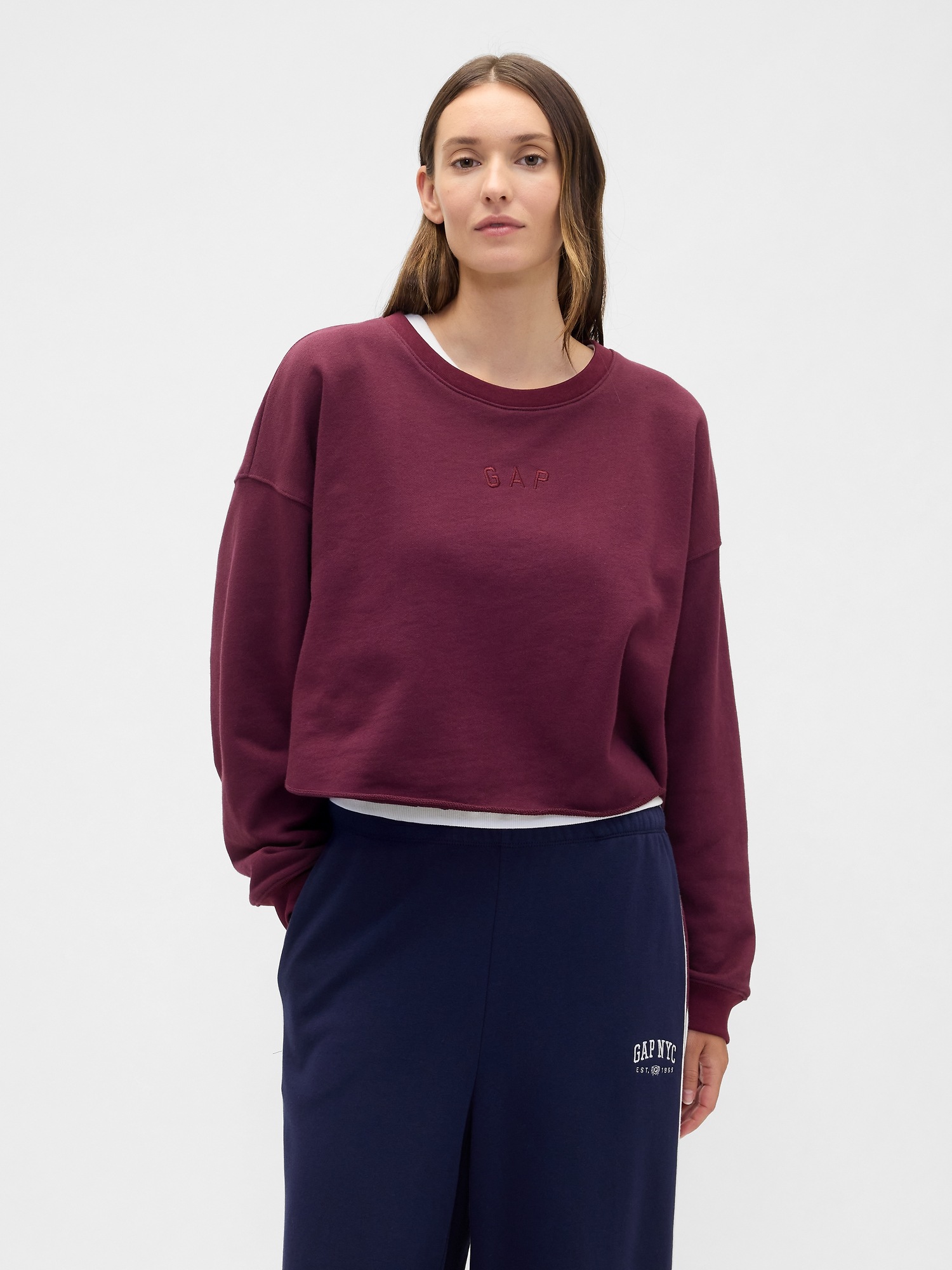 GAP Oversize Crop Sweatshirt Heavyweight - Ladies