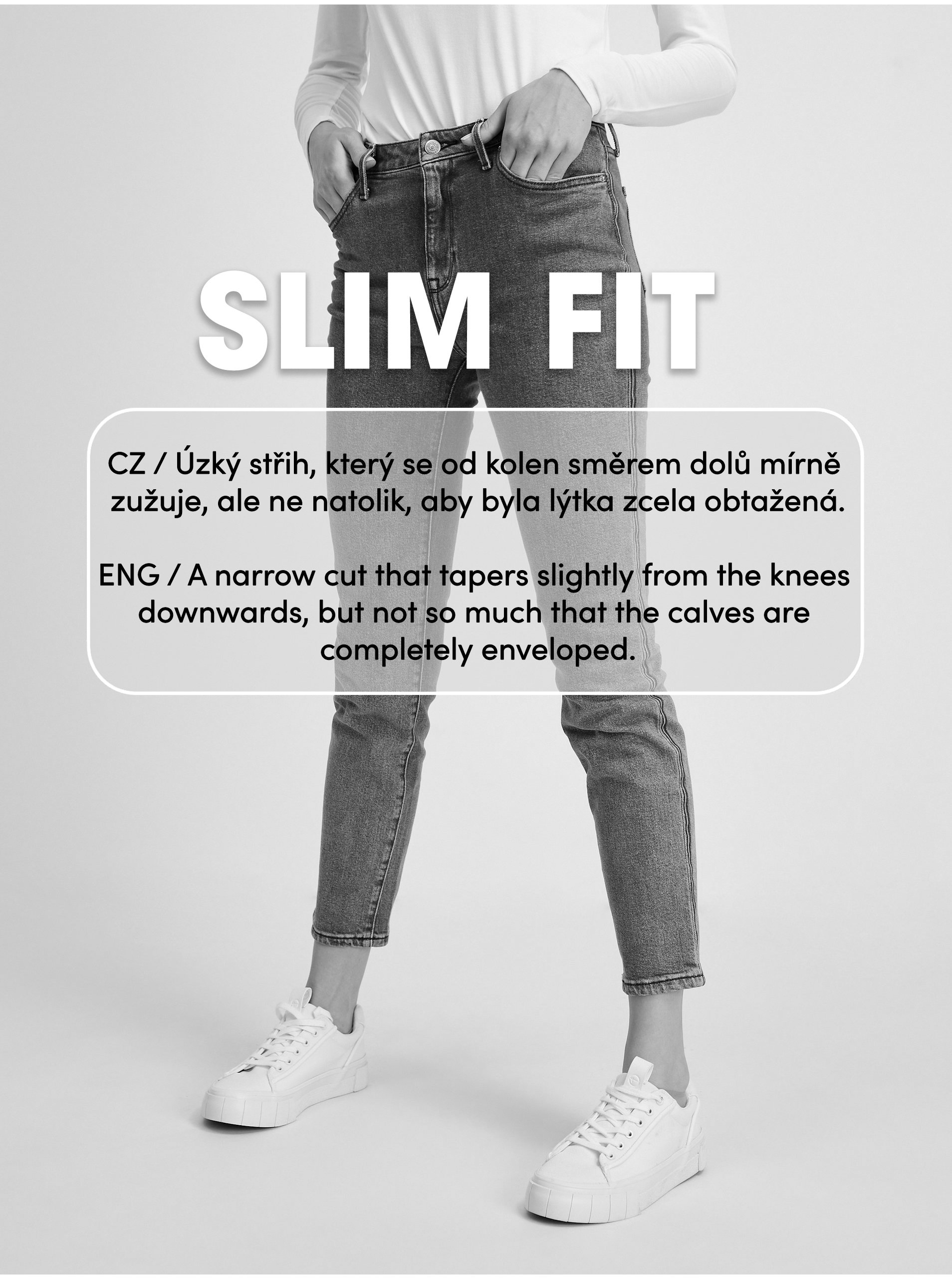 Slim fit pentru femei Moodo - albastru