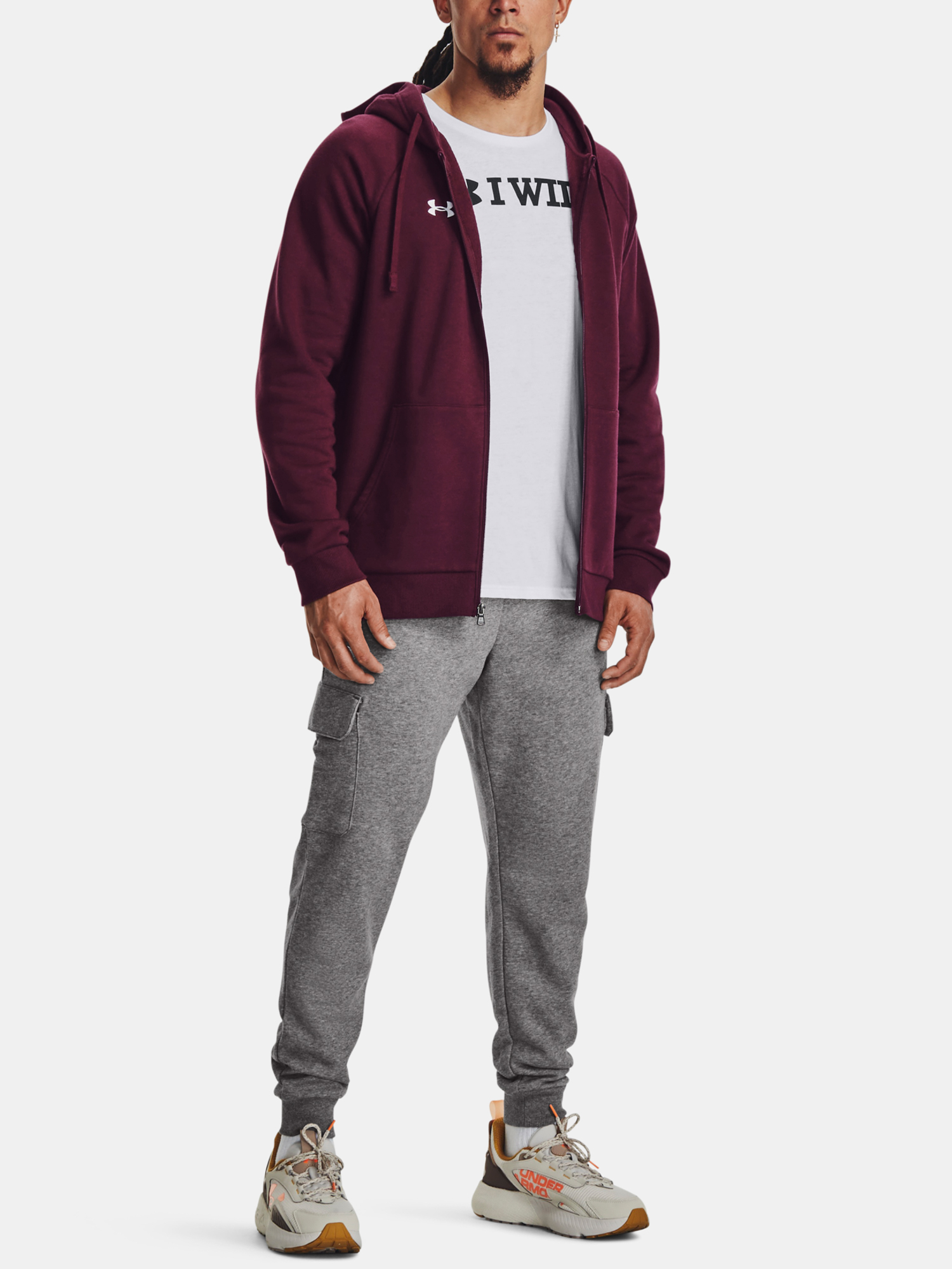 Under Armour Sweatshirt UA Rival Fleece FZ Hoodie-MRN - Men