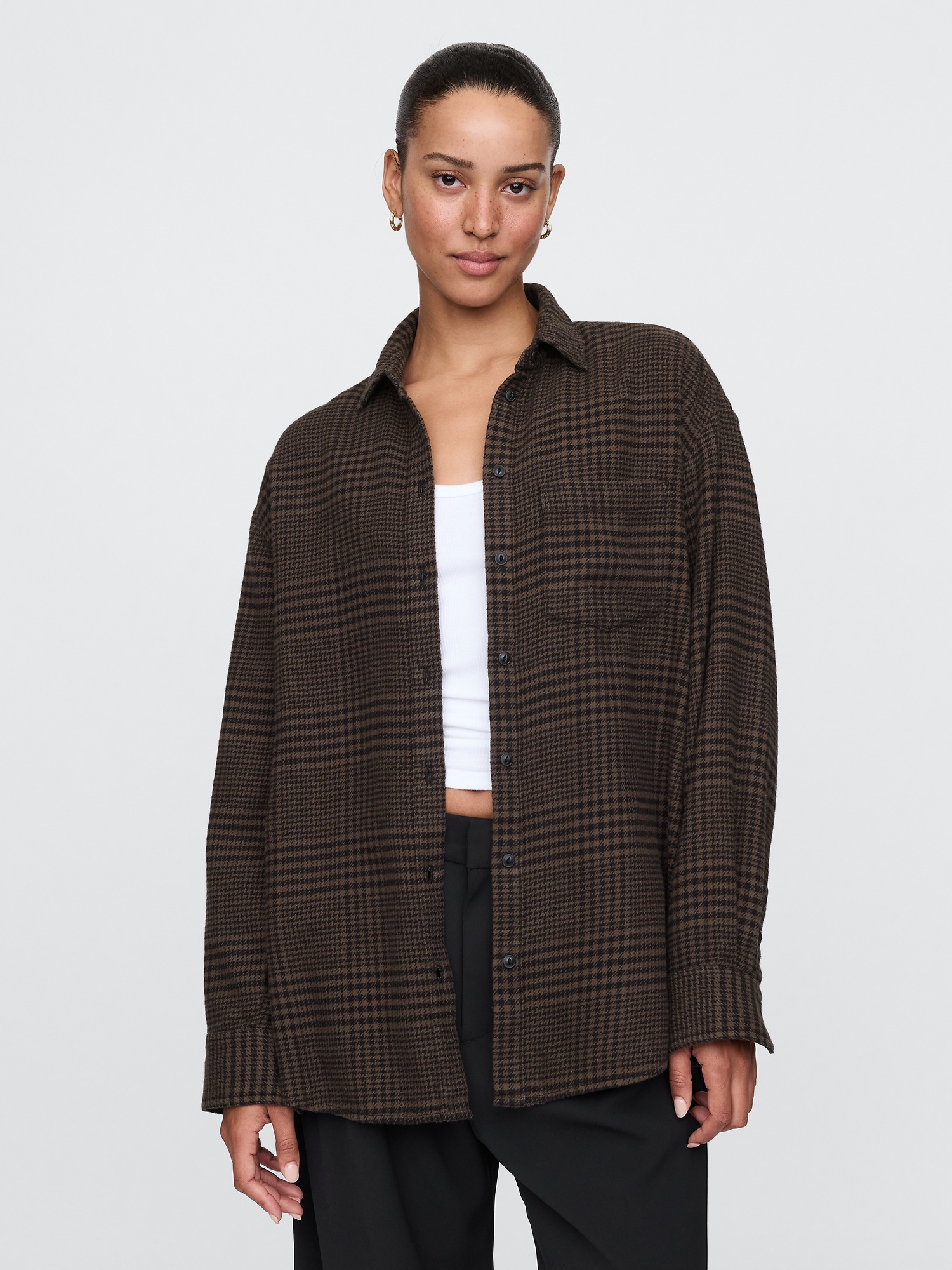GAP Oversize flannel shirt Big Shirt - Women&#039;s