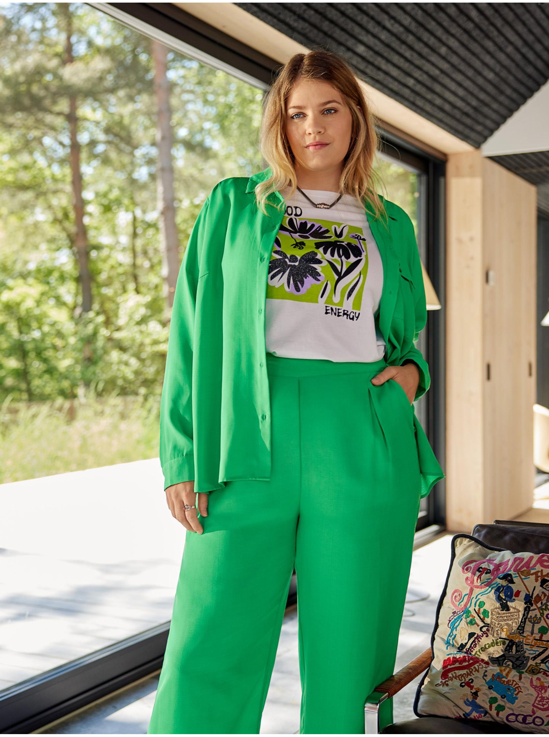 Marimi curvy pentru femei ONLY CARMAKOMA - verde