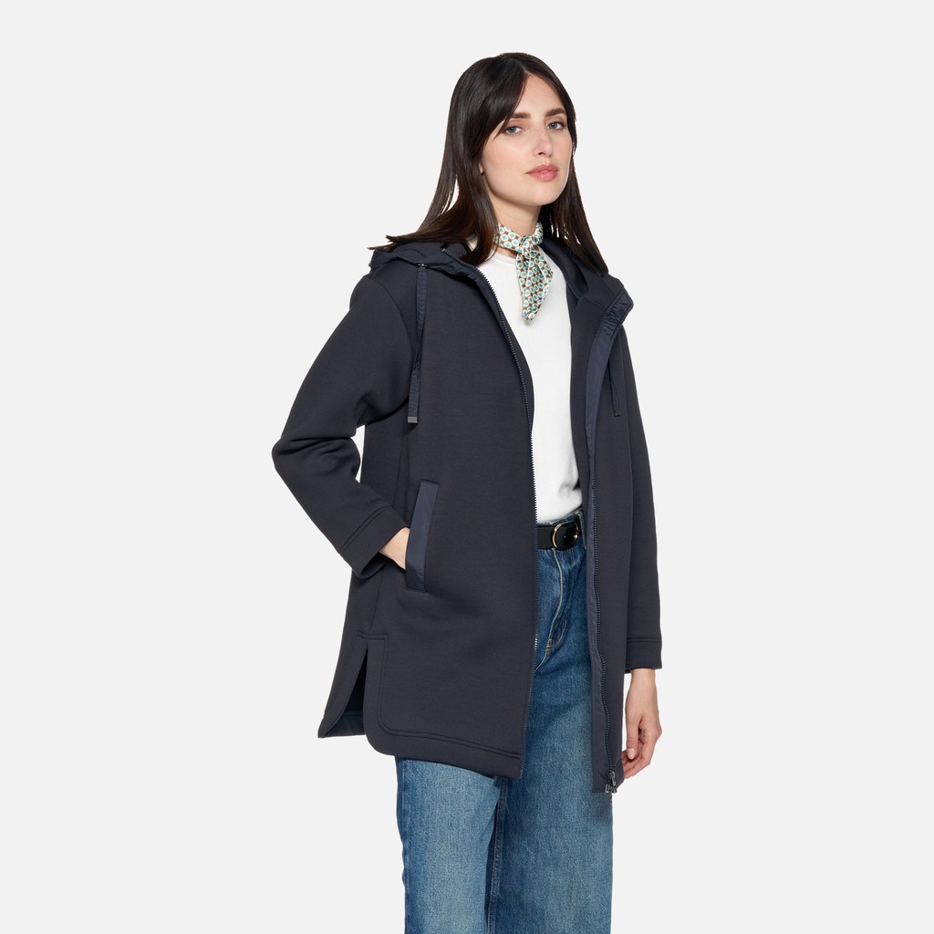 Dark Blue Women's Parka Geox Sweater - Ladies