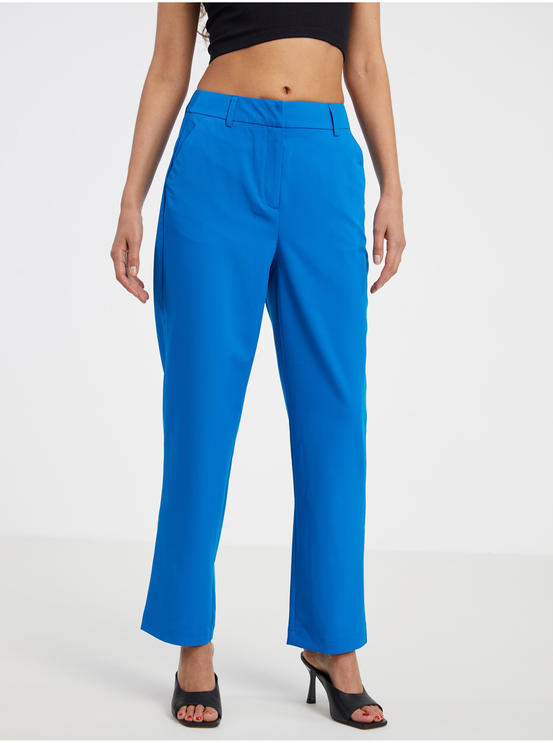 Women's blue cropped trousers VERO MODA Zelda - Women