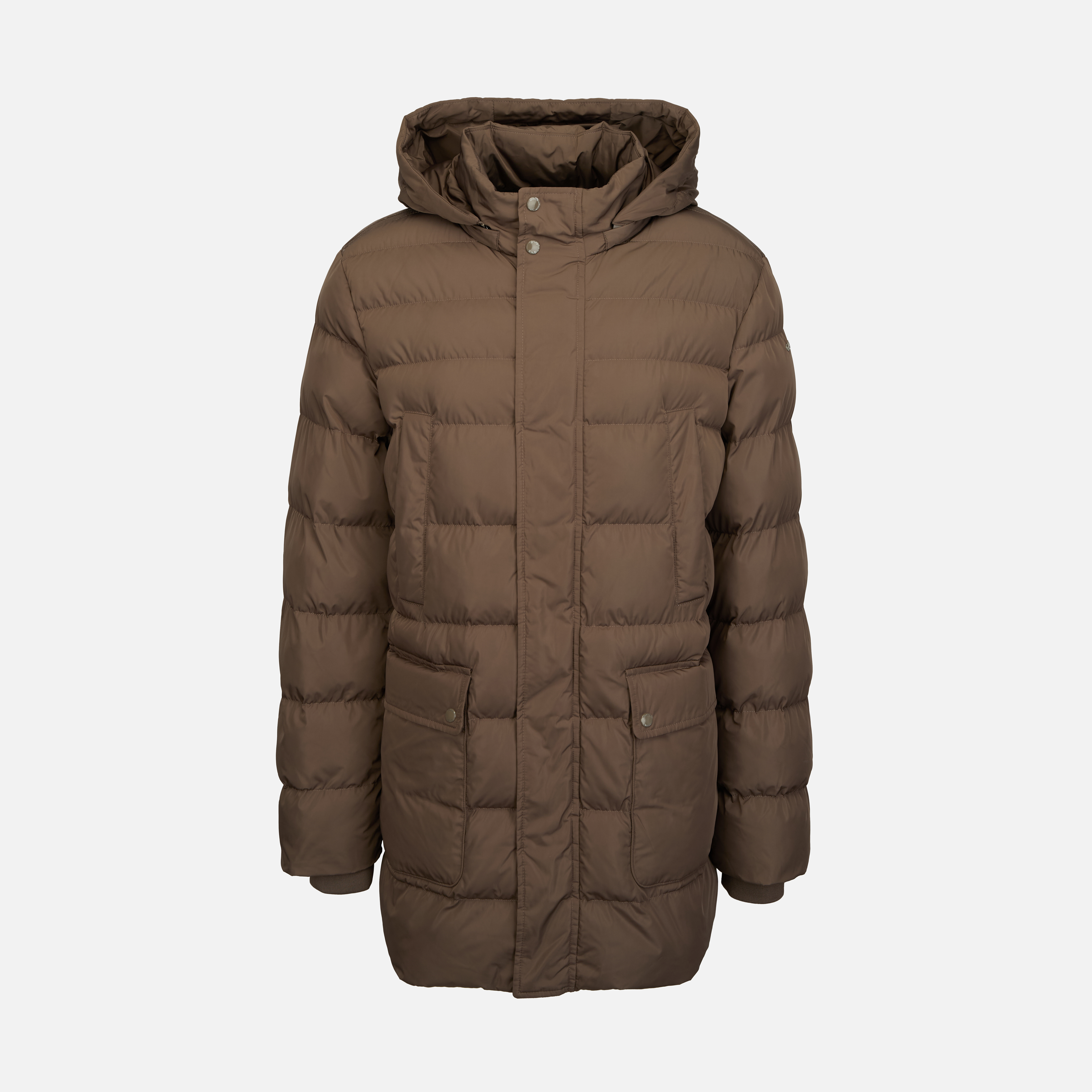 Men's Brown Quilted Jacket Geox Leitan - Mens