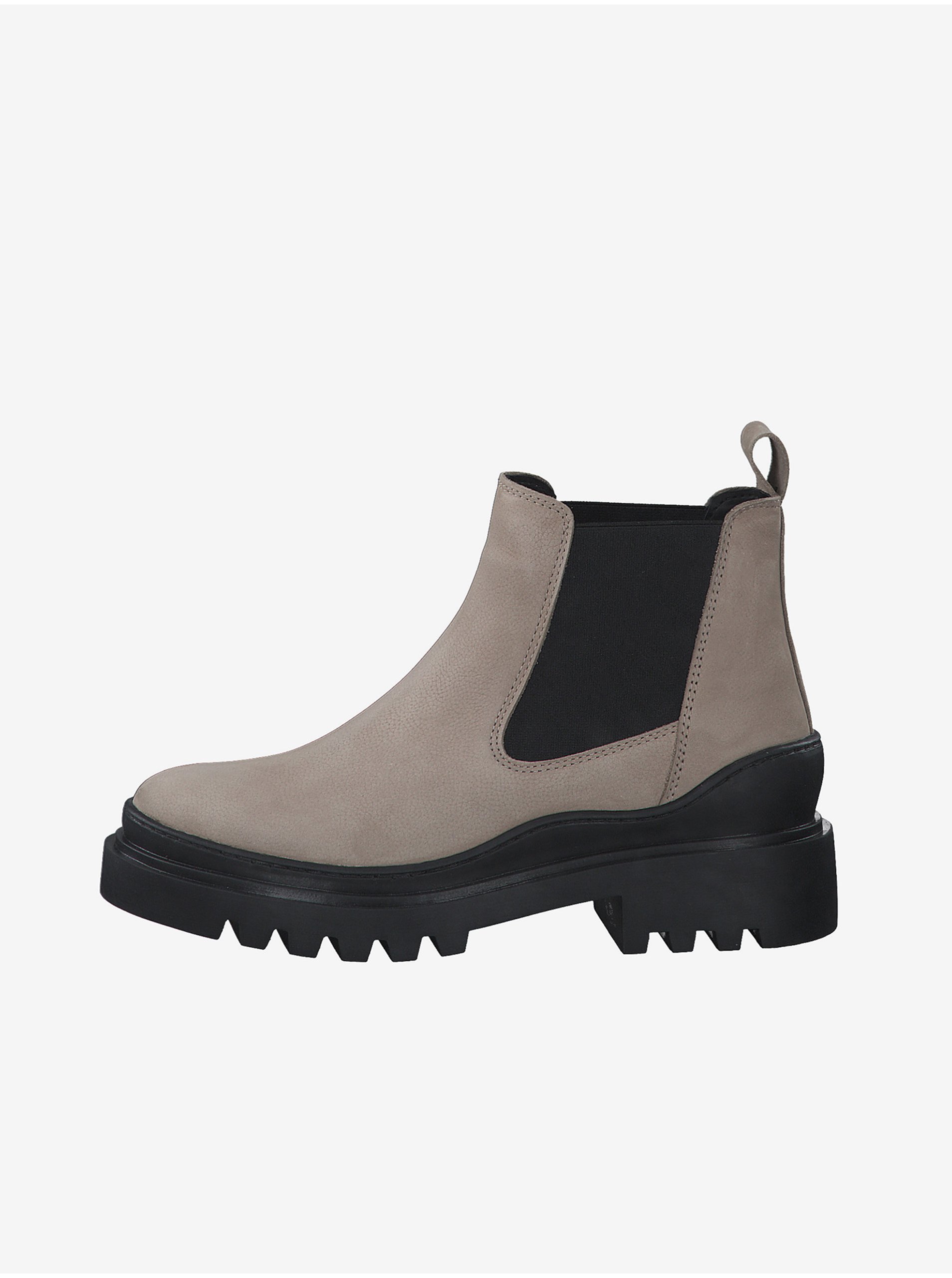 Beige leather ankle boots Tamaris - Women