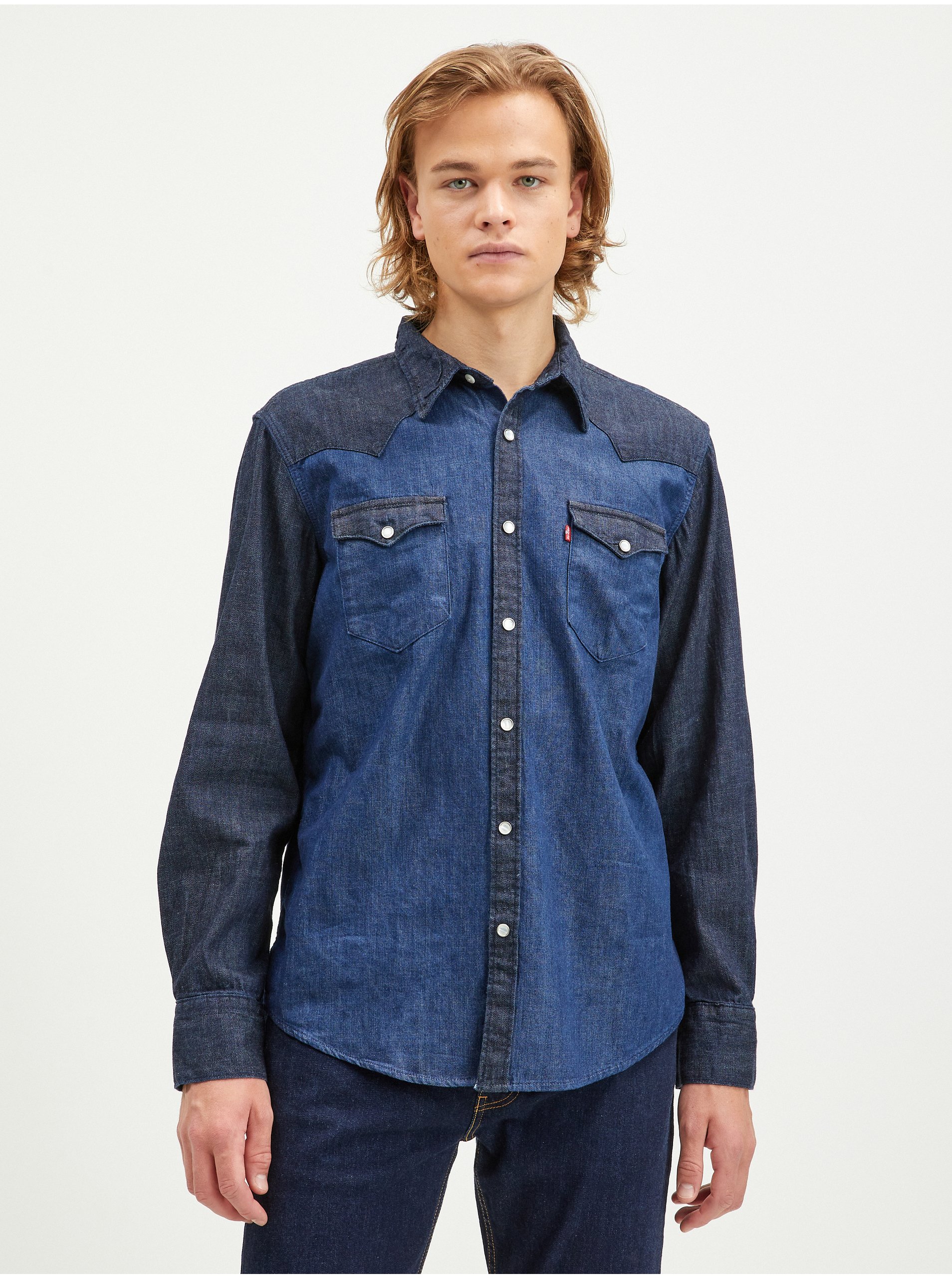 Levi's Tmavě Modrá Pánská Džínová Košile Levi's® Barstow Western Standard - Pánské