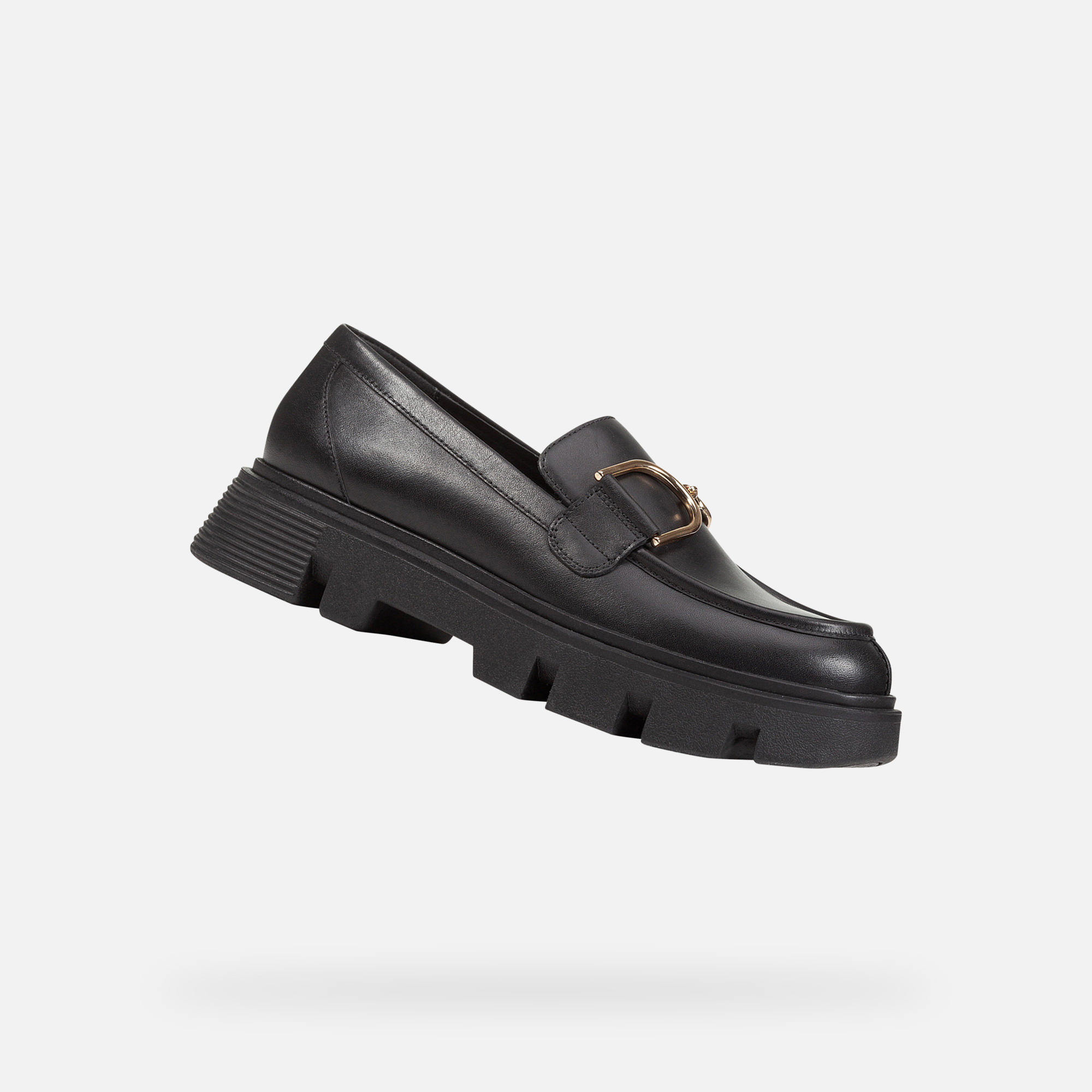 Black womens moccasins Geox Vilde - Womens