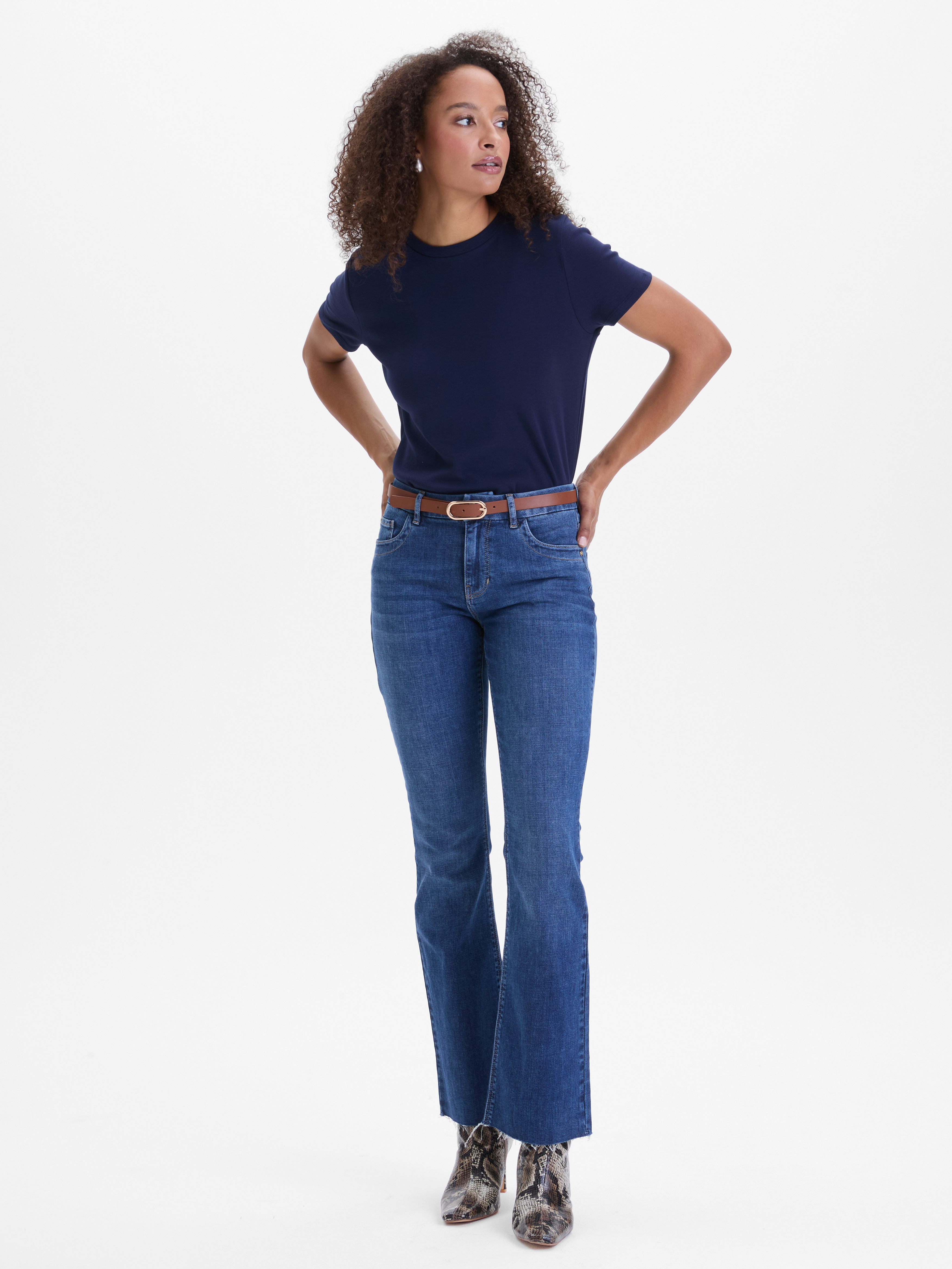 Dark blue women's short-sleeved T-shirt ORSAY - Women's