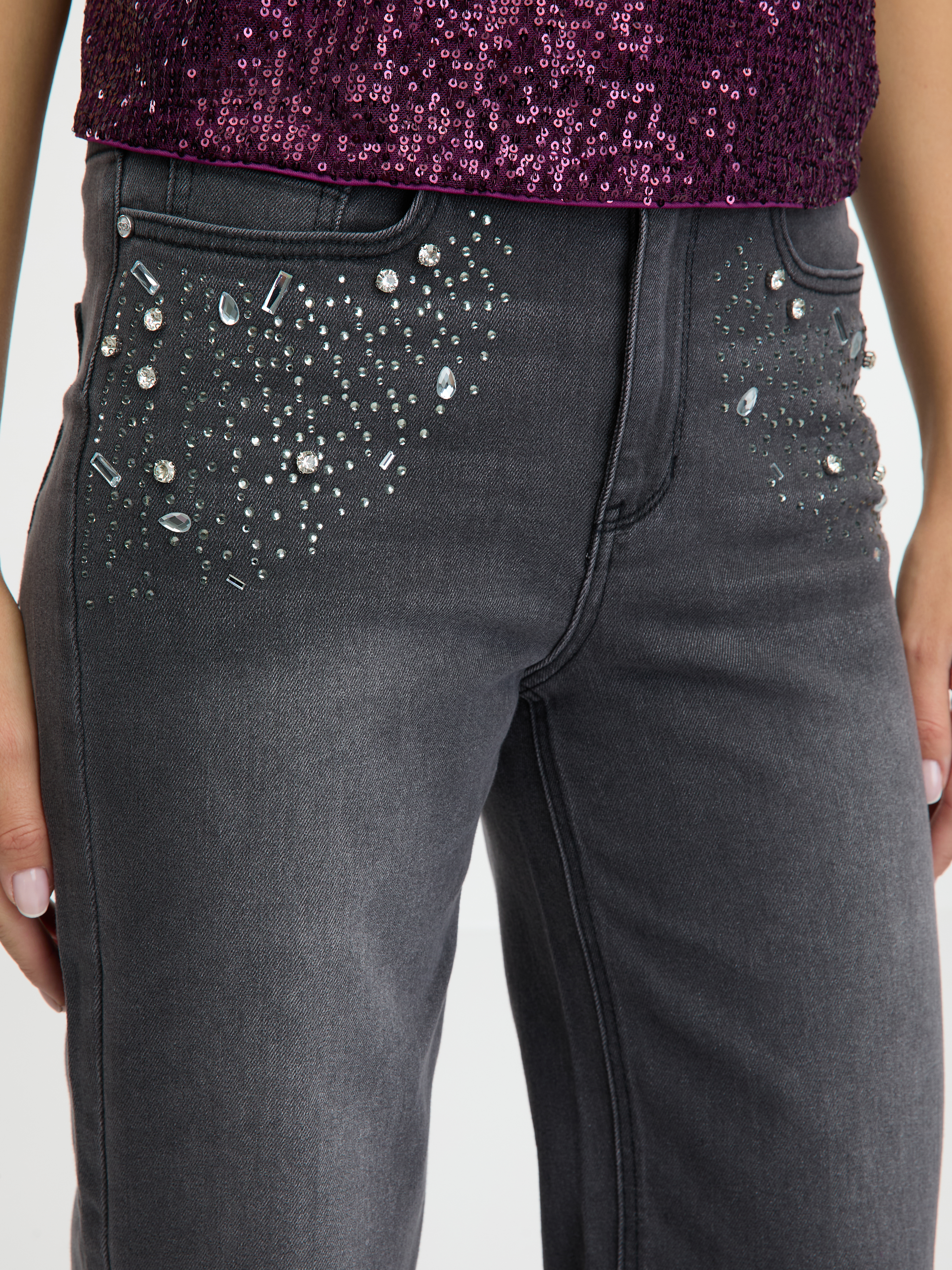 Dark grey women&#039;s wide leg jeans ORSAY - Women&#039;s