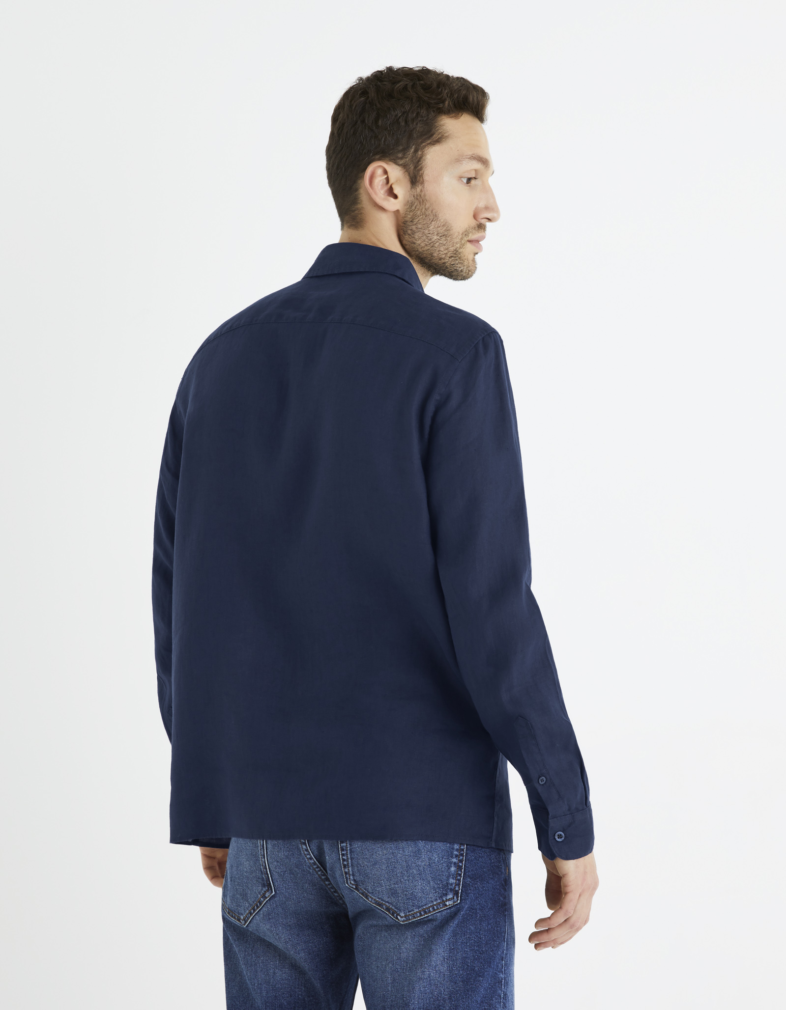 Camasi casual pentru barbati Celio - albastru inchis