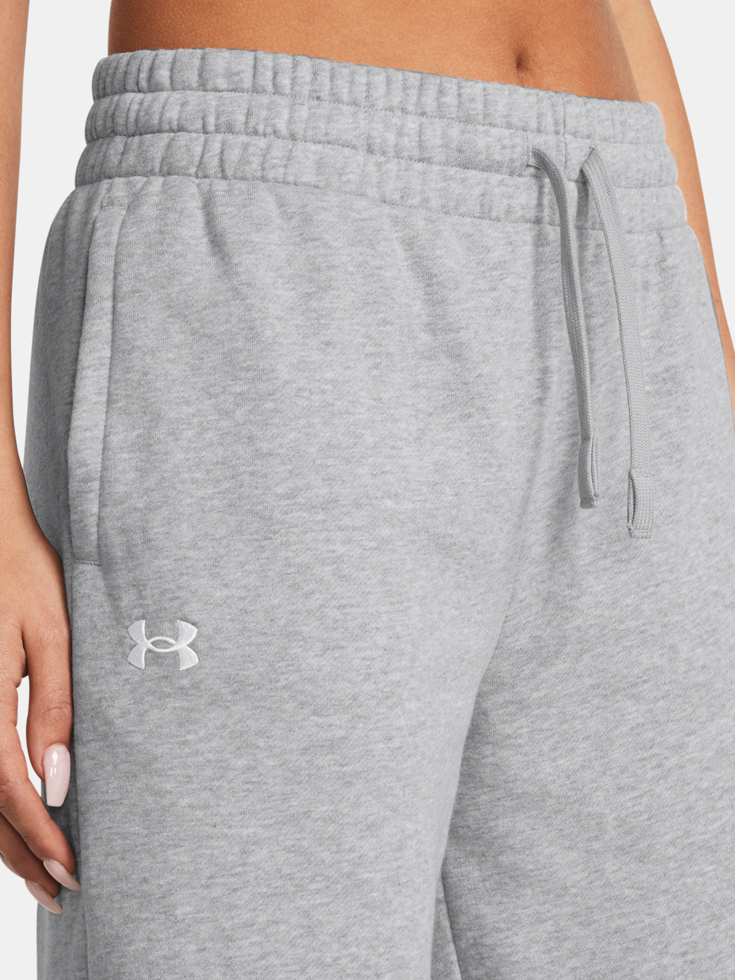 Šedé dámske športové nohavice Under Armour UA Rival Flc Straight