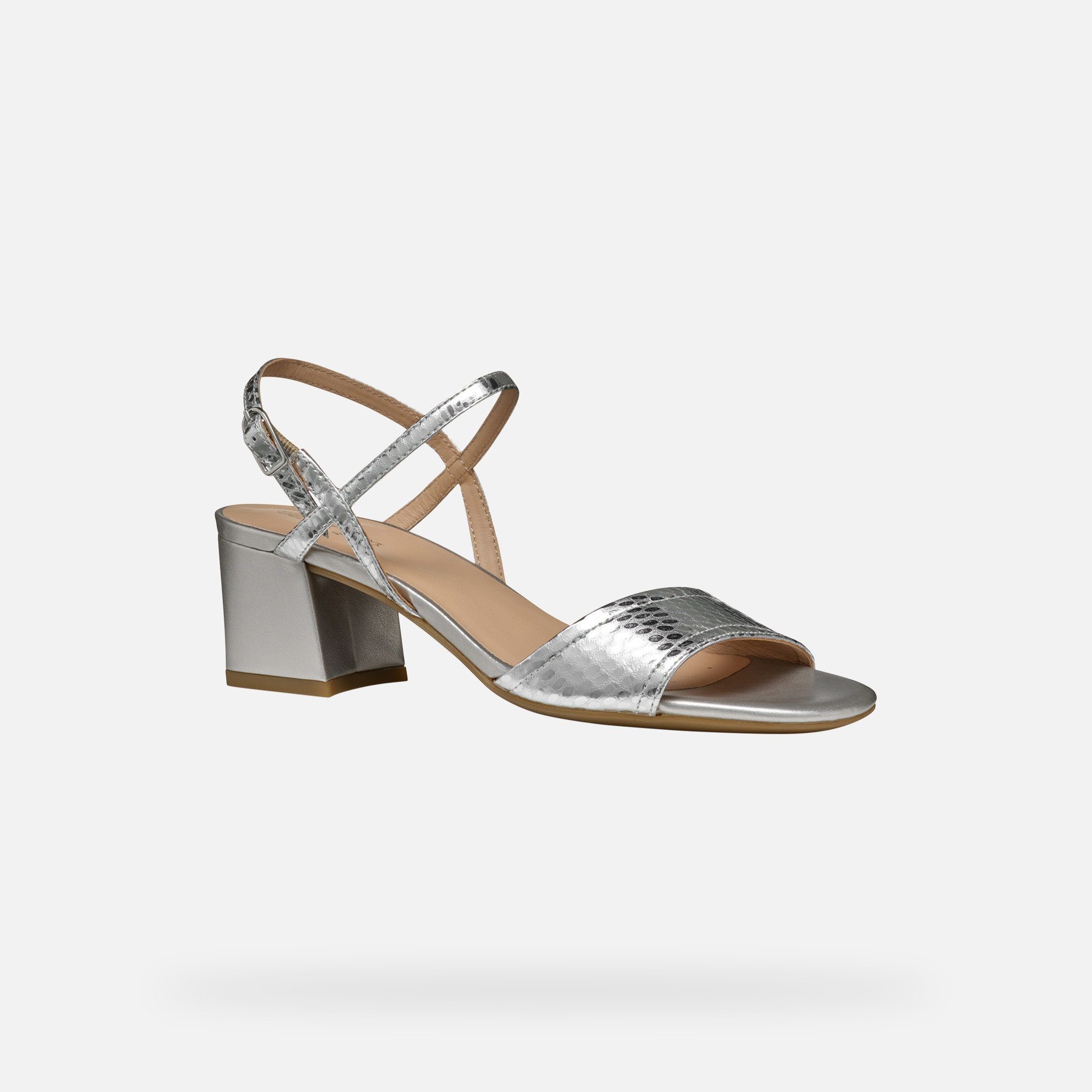 Strieborné dámske sandále Geox New Eraklia