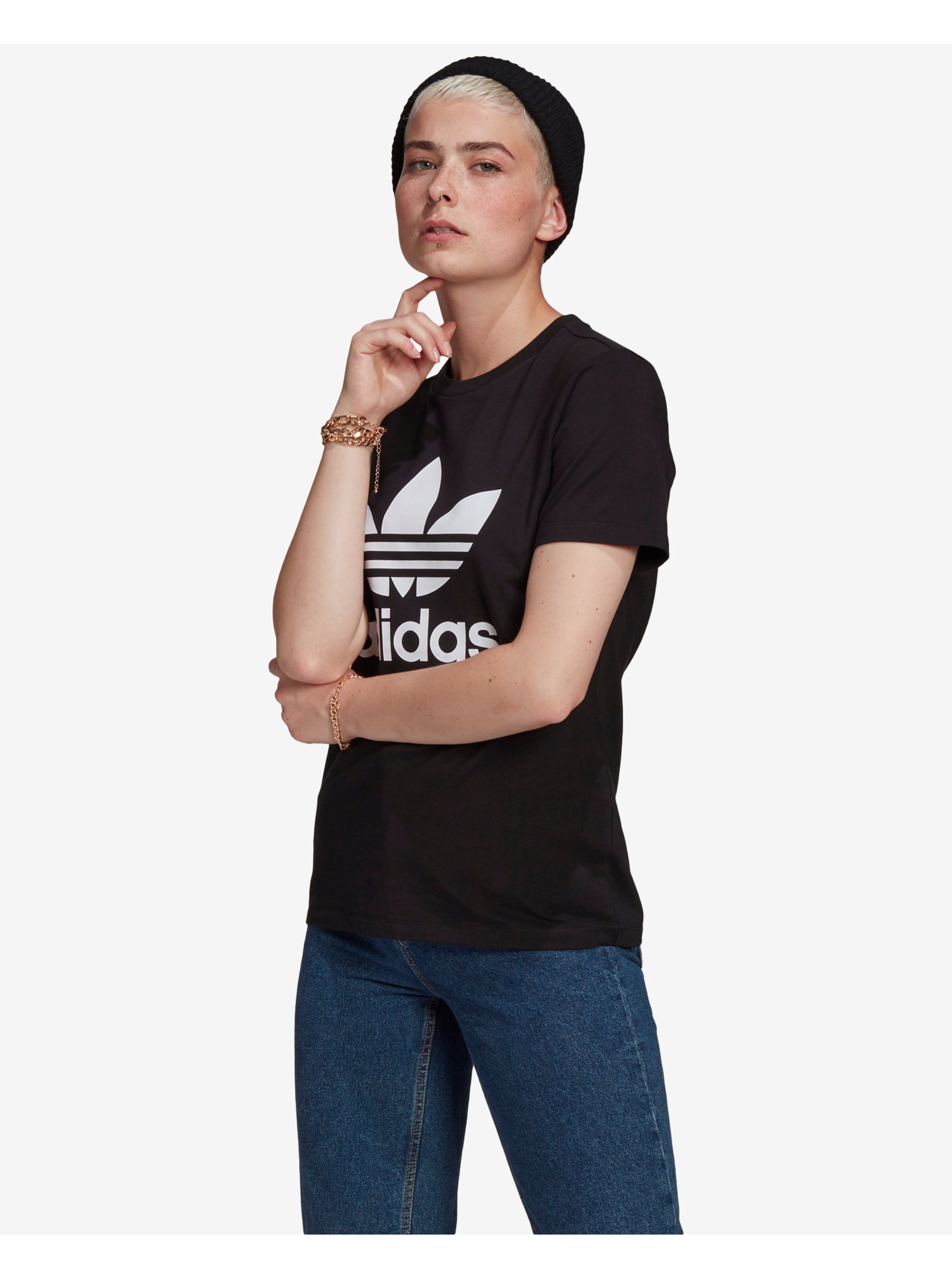 adidas Originals Tričká - adidas Trefoil Tee W Čierna
