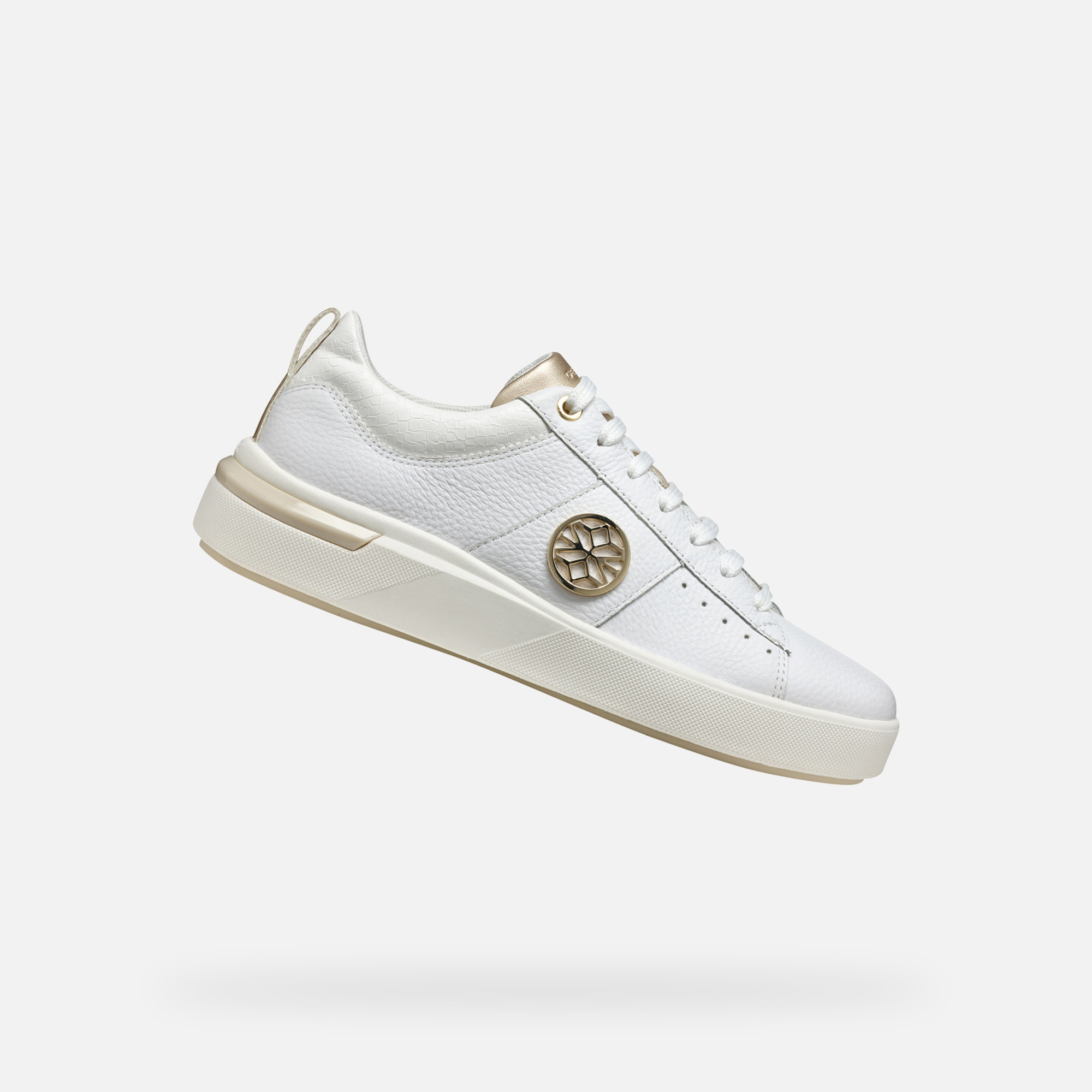 White womens sneakers Geox Dalyla - Womens