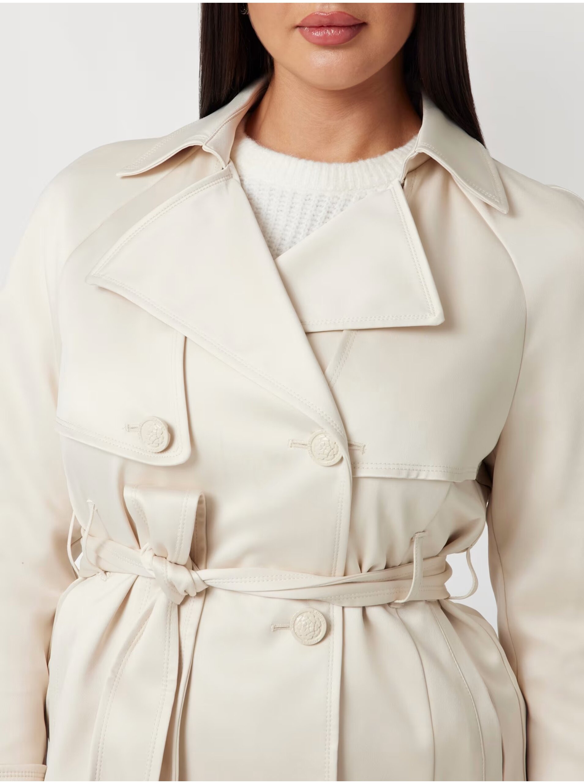 Cream women's short trench coat Guess - Women