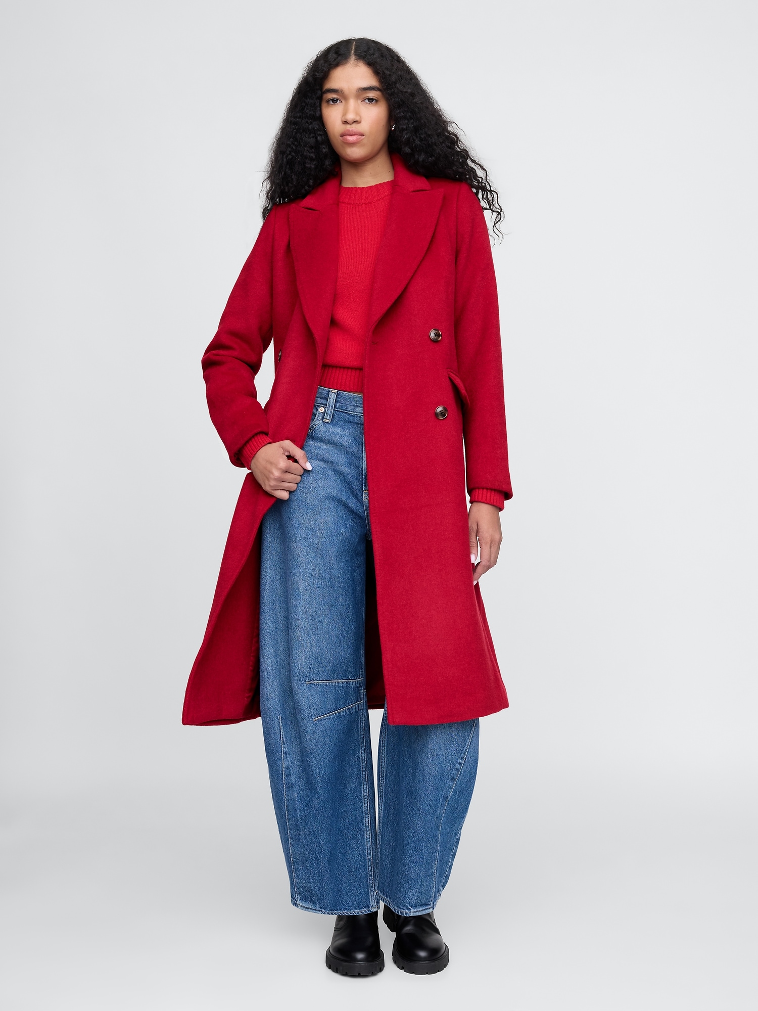 GAP Coat With Wool Blend Chesterfield - Women's